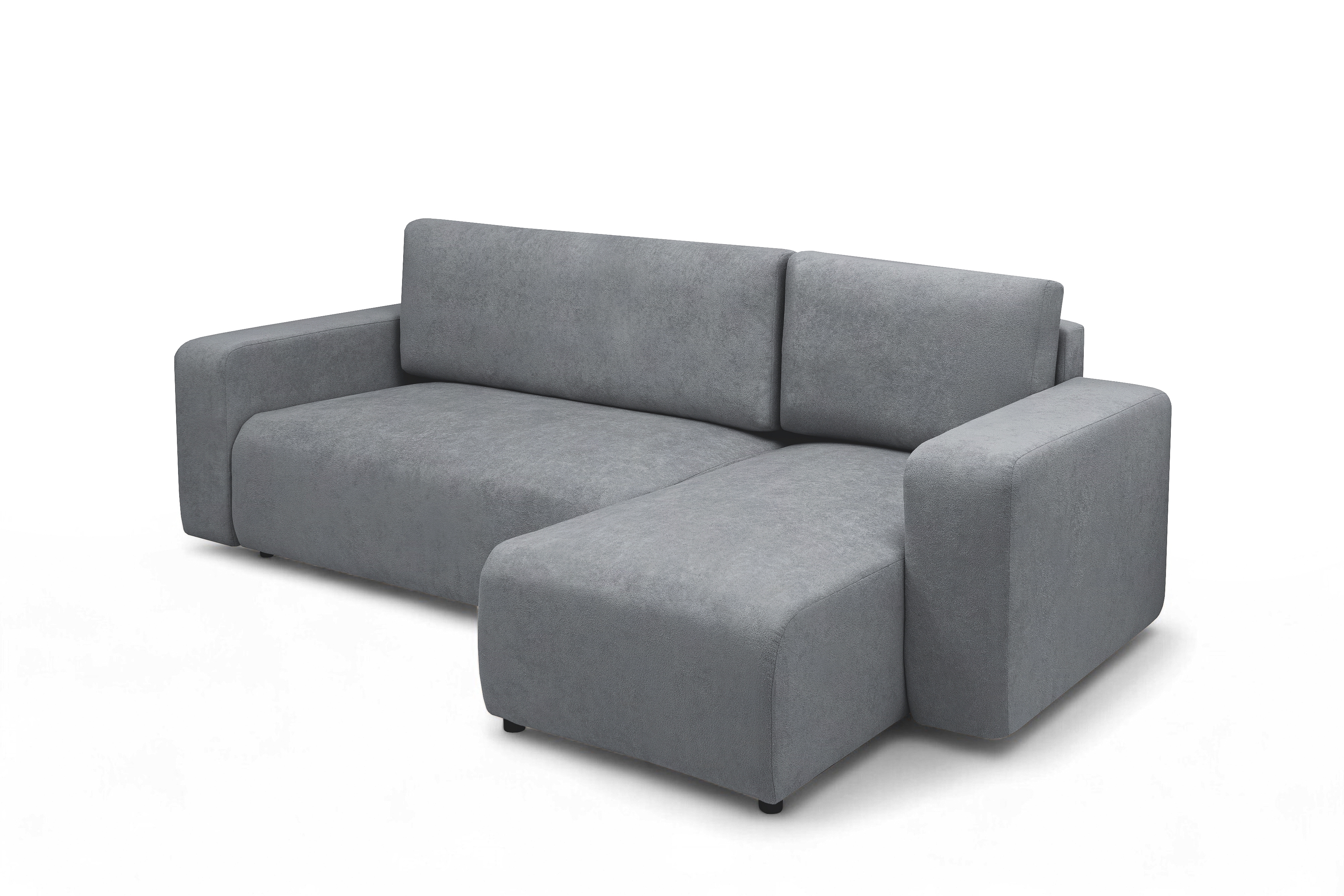 Rozkladacia rohová sedacia súprava Avia Mini univerzálna - sivé buklé Gerra 70 Rohová sedacia súprava Avia Mini s funkciou spánku uniwersalny prawo/Ľavá strana - šedá boucle Gerra 70