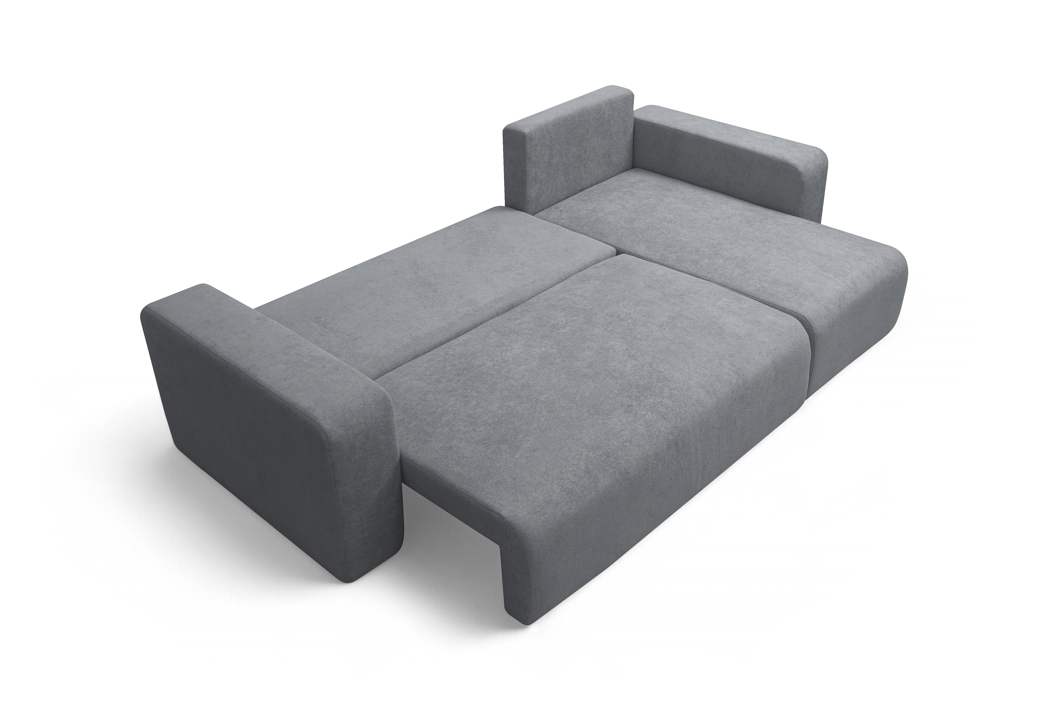 Rozkladacia rohová sedacia súprava Avia Mini univerzálna - sivé buklé Gerra 70 Rohová sedacia súprava Avia Mini s funkciou spánku uniwersalny prawo/Ľavá strana - šedá boucle Gerra 70