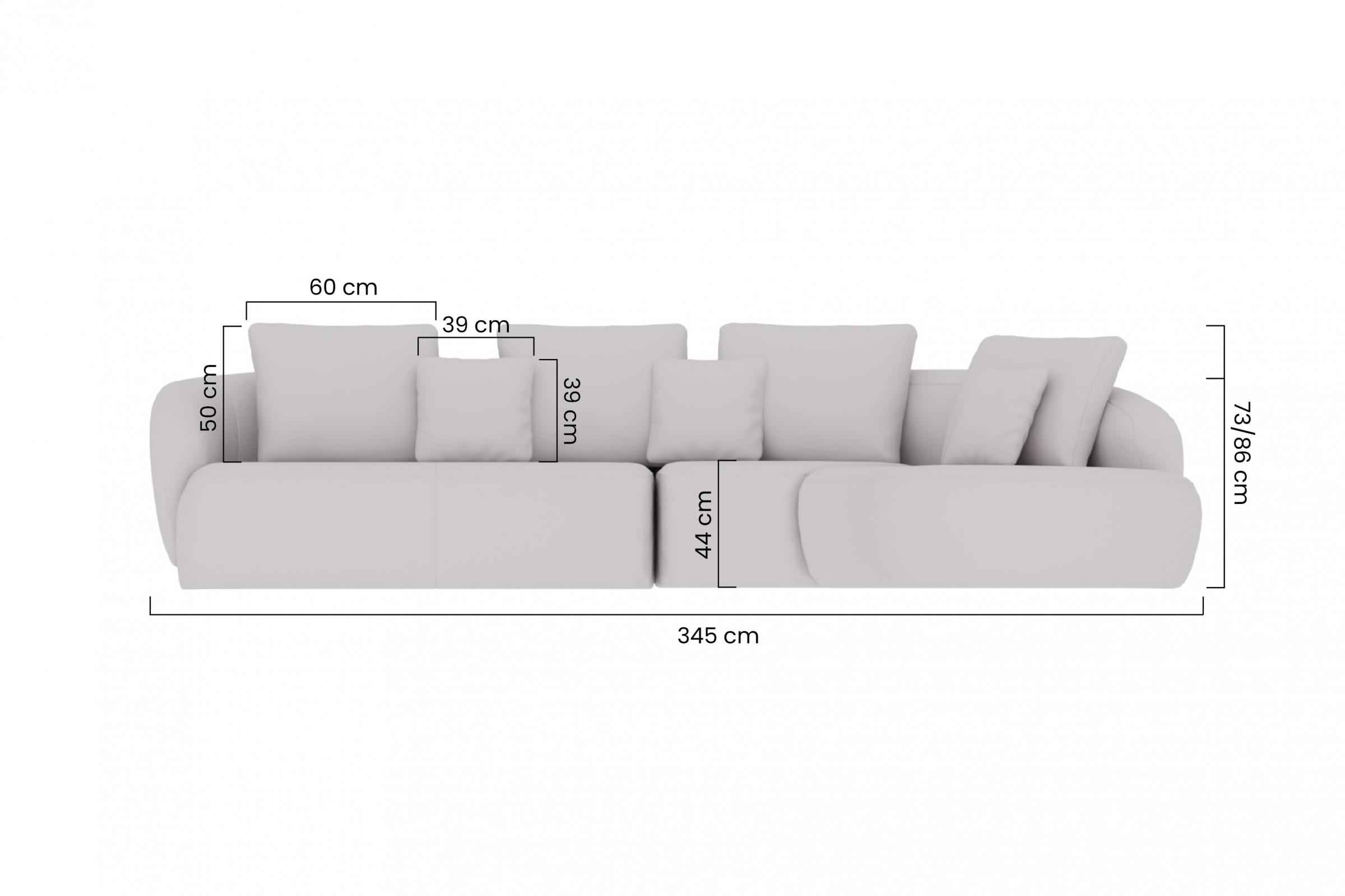 Rohová sedací souprava Finezal 2L+C+OTP pravá - krémová látka Tender Way 01 Rohová sedací souprava do obývacího pokoje Finezal 2L+C+OTP pravá - béžová šenil Tender way 01 