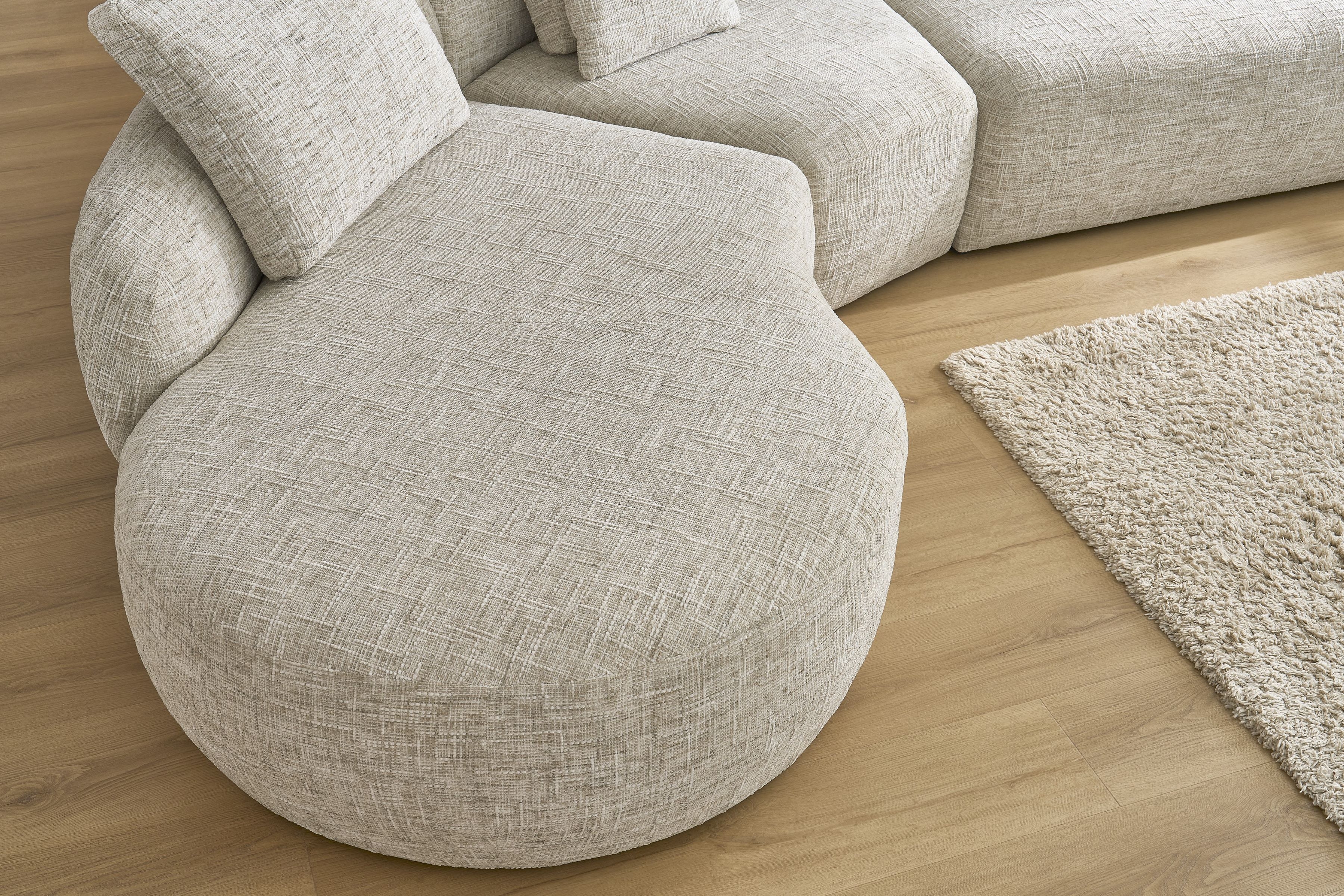 Rohová sedací souprava Finezal OTL+C+2S+S+OTZP - béžová tkanina Tracy 211-04 Rohová sedací souprava pro obývacího pokoje Finezal OTL+C+2S+S+OTZP - béžová plecionka Tracy 211.04