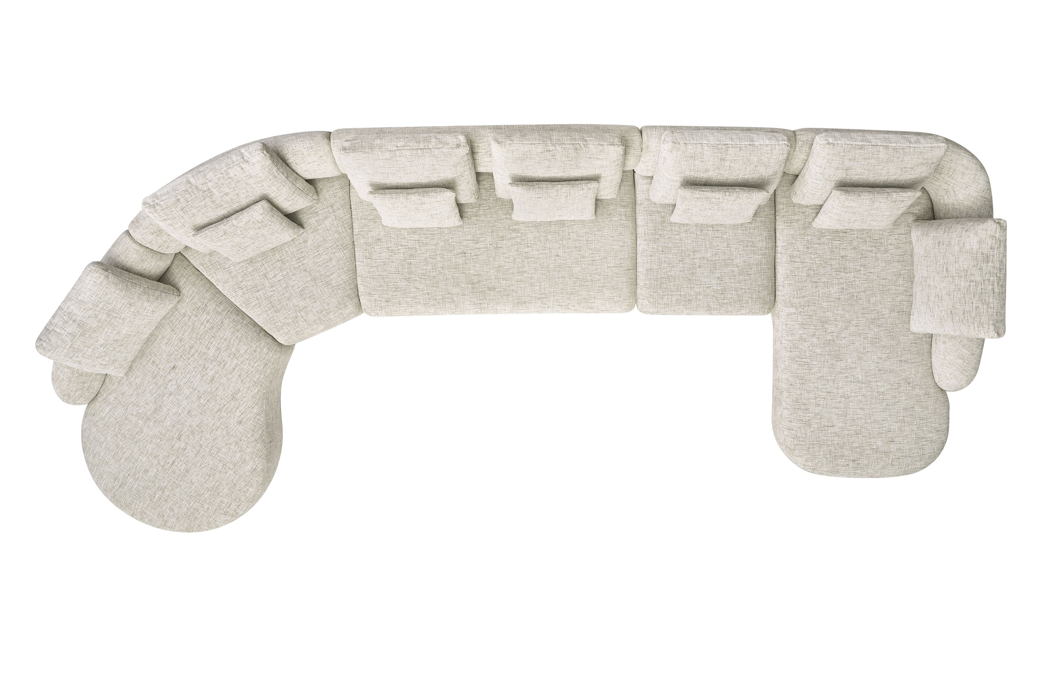 Rohová sedací souprava Finezal OTL+C+2S+S+OTZP - béžová tkanina Tracy 211-04 Rohová sedací souprava pro obývacího pokoje Finezal OTL+C+2S+S+OTZP - béžová plecionka Tracy 211.04