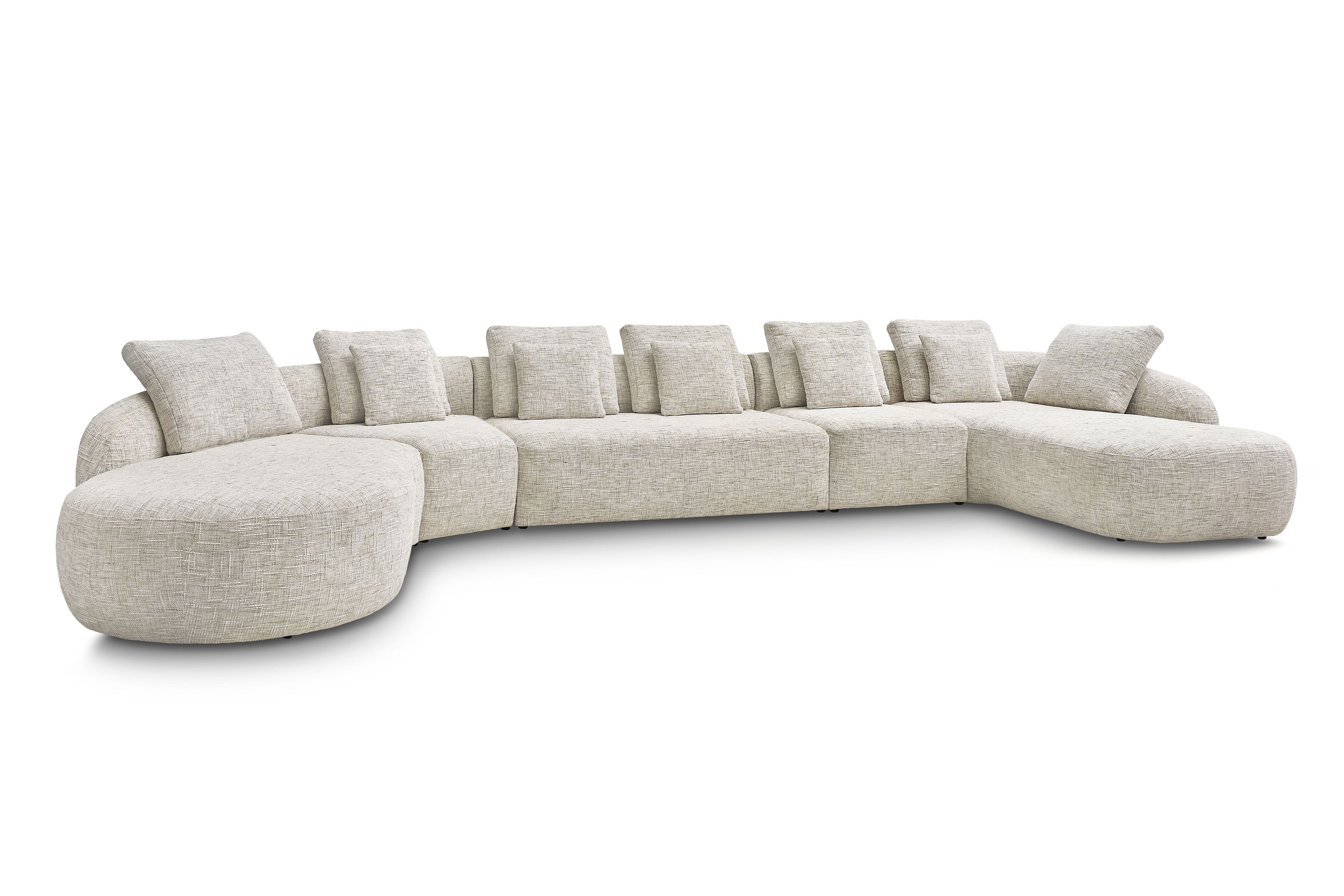 Rohová sedací souprava Finezal OTL+C+2S+S+OTZP - béžová tkanina Tracy 211-04 Rohová sedací souprava pro obývacího pokoje Finezal OTL+C+2S+S+OTZP - béžová plecionka Tracy 211.04