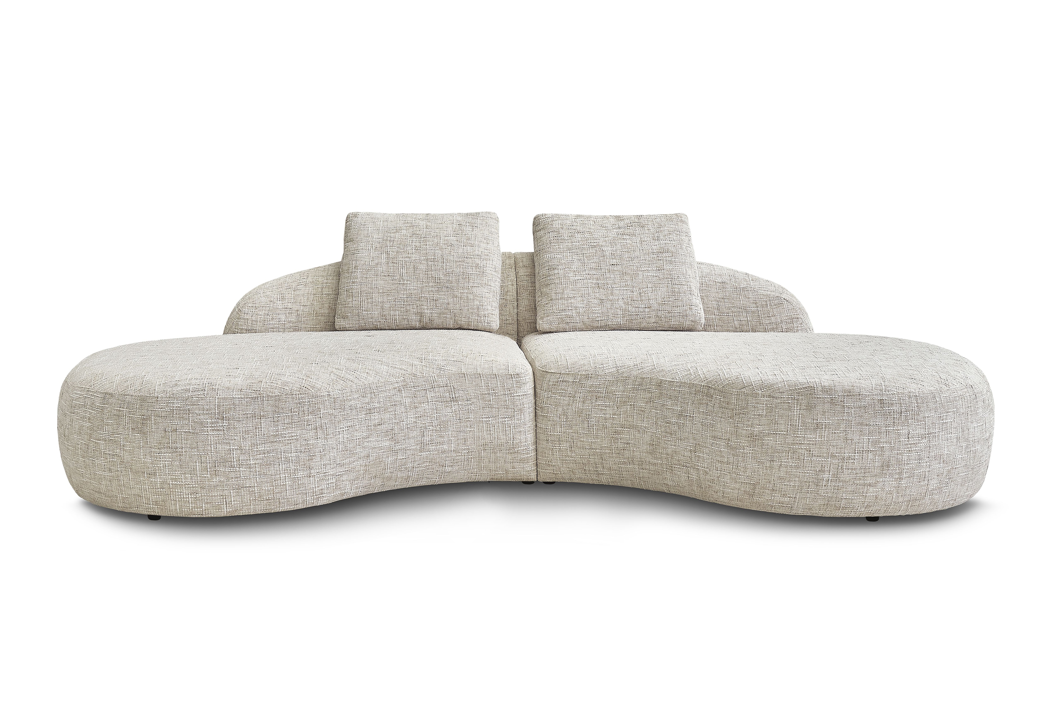 Rohová sedačka do obýváku Finezal OTL+OTP - béžová tkanina Tracy 211-04 Rohová sedací souprava pro obývacího pokoje Finezal OTL+OTP - béžová plecionka Tracy 211-04