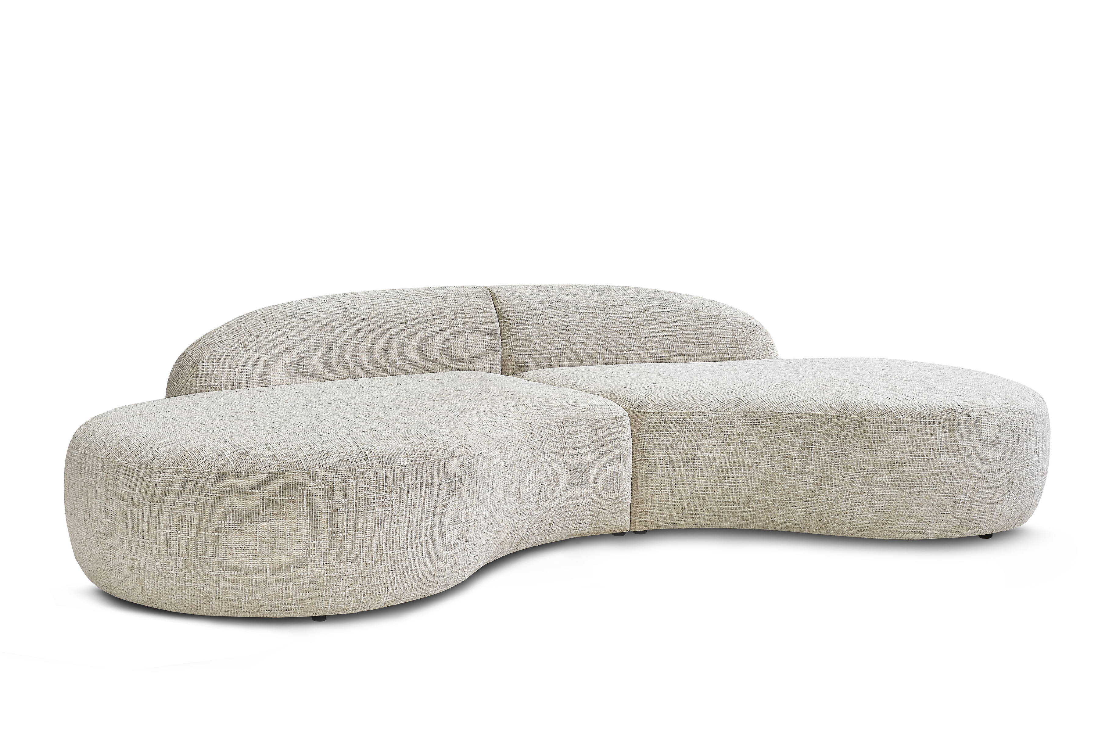 Rohová sedačka do obýváku Finezal OTL+OTP - béžová tkanina Tracy 211-04 Rohová sedací souprava pro obývacího pokoje Finezal OTL+OTP - béžová plecionka Tracy 211-04