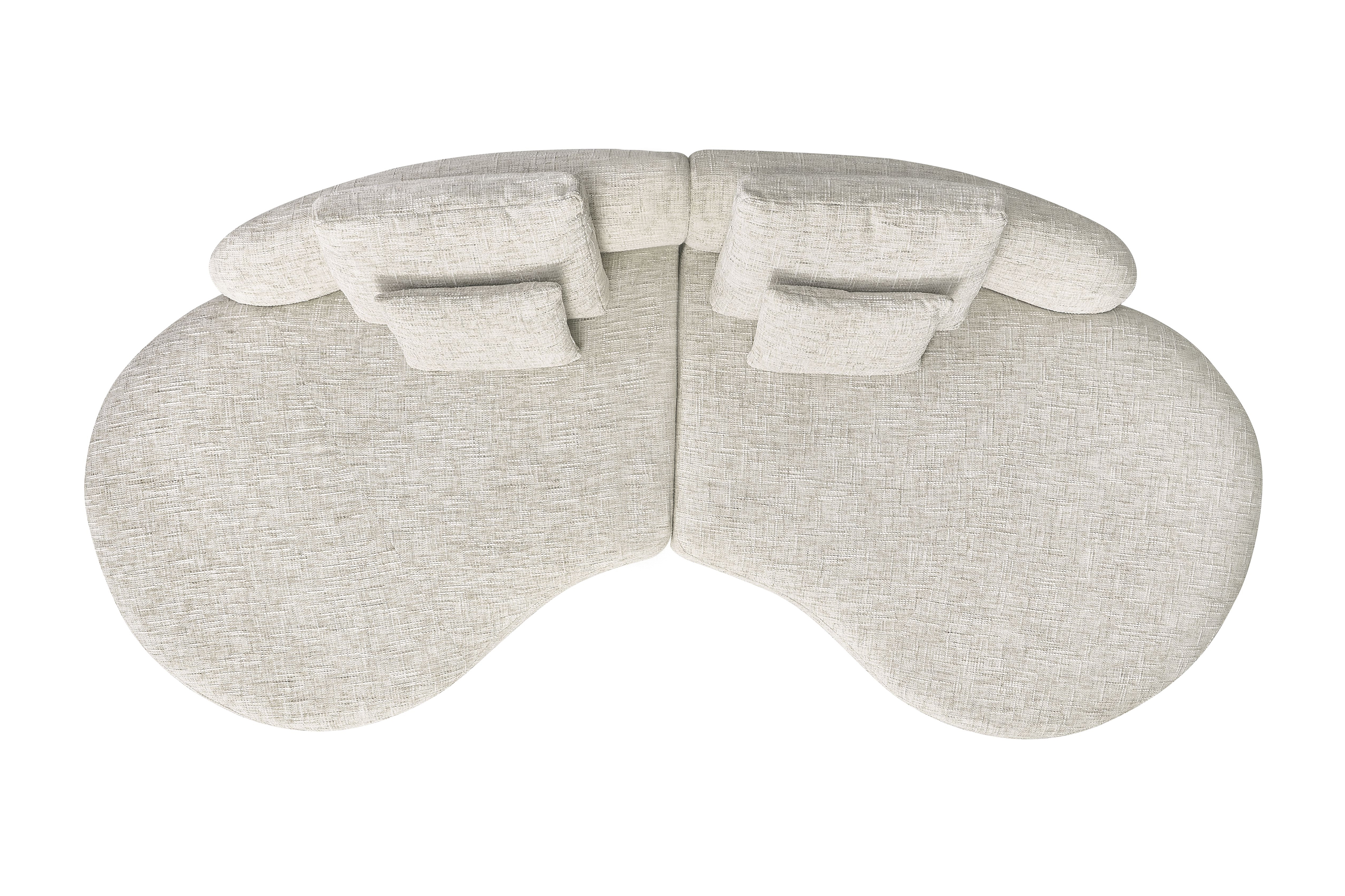 Rohová sedačka do obýváku Finezal OTL+OTP - béžová tkanina Tracy 211-04 Rohová sedací souprava pro obývacího pokoje Finezal OTL+OTP - béžová plecionka Tracy 211-04