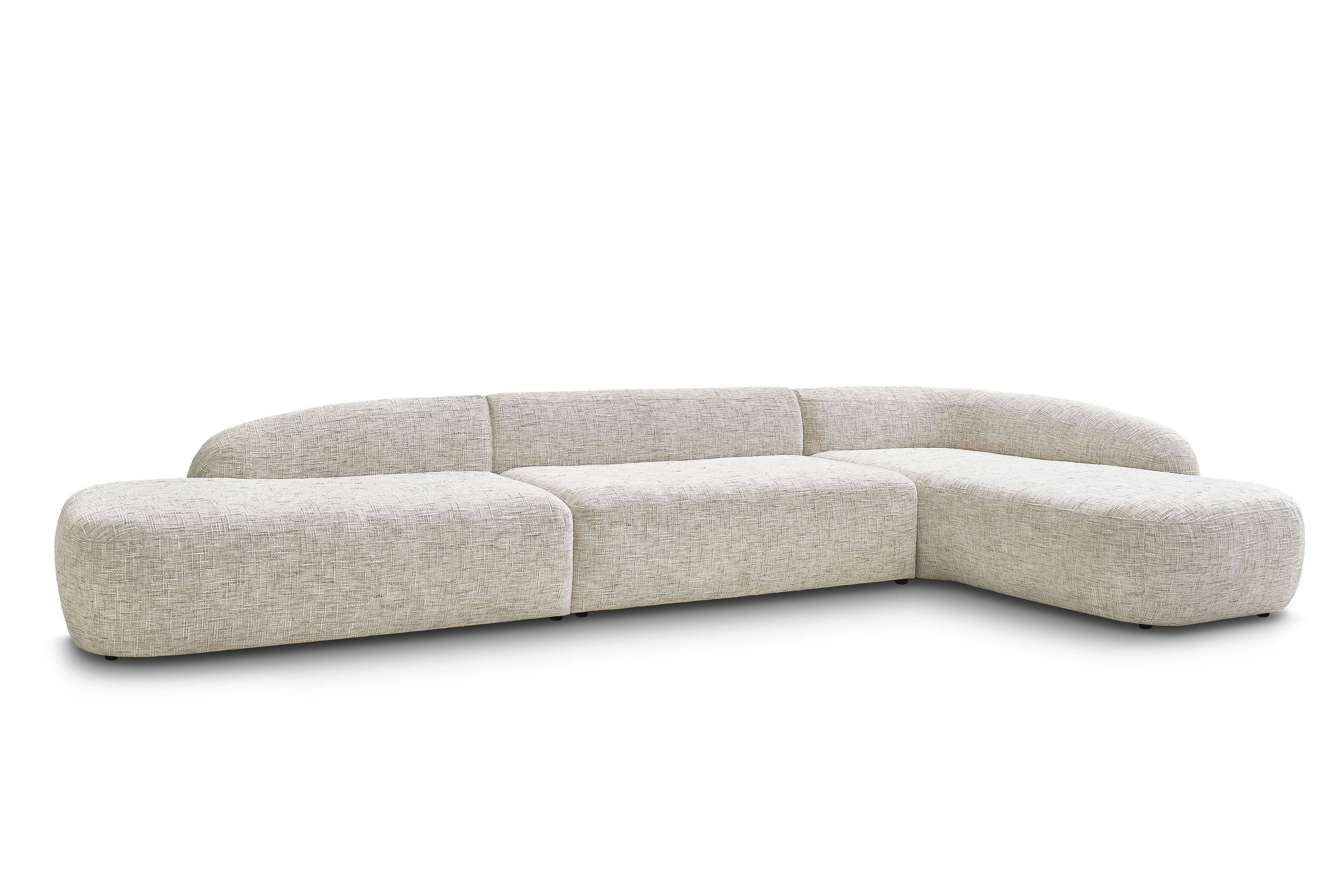 Rohová sedací souprava Finezal OTOL+2S+OTZP - béžová tkanina Tracy 211-04 Rohová sedací souprava pro obývacího pokoje Finezal OTOL+2S+OTZP - béžová plecionka Tracy 211-04