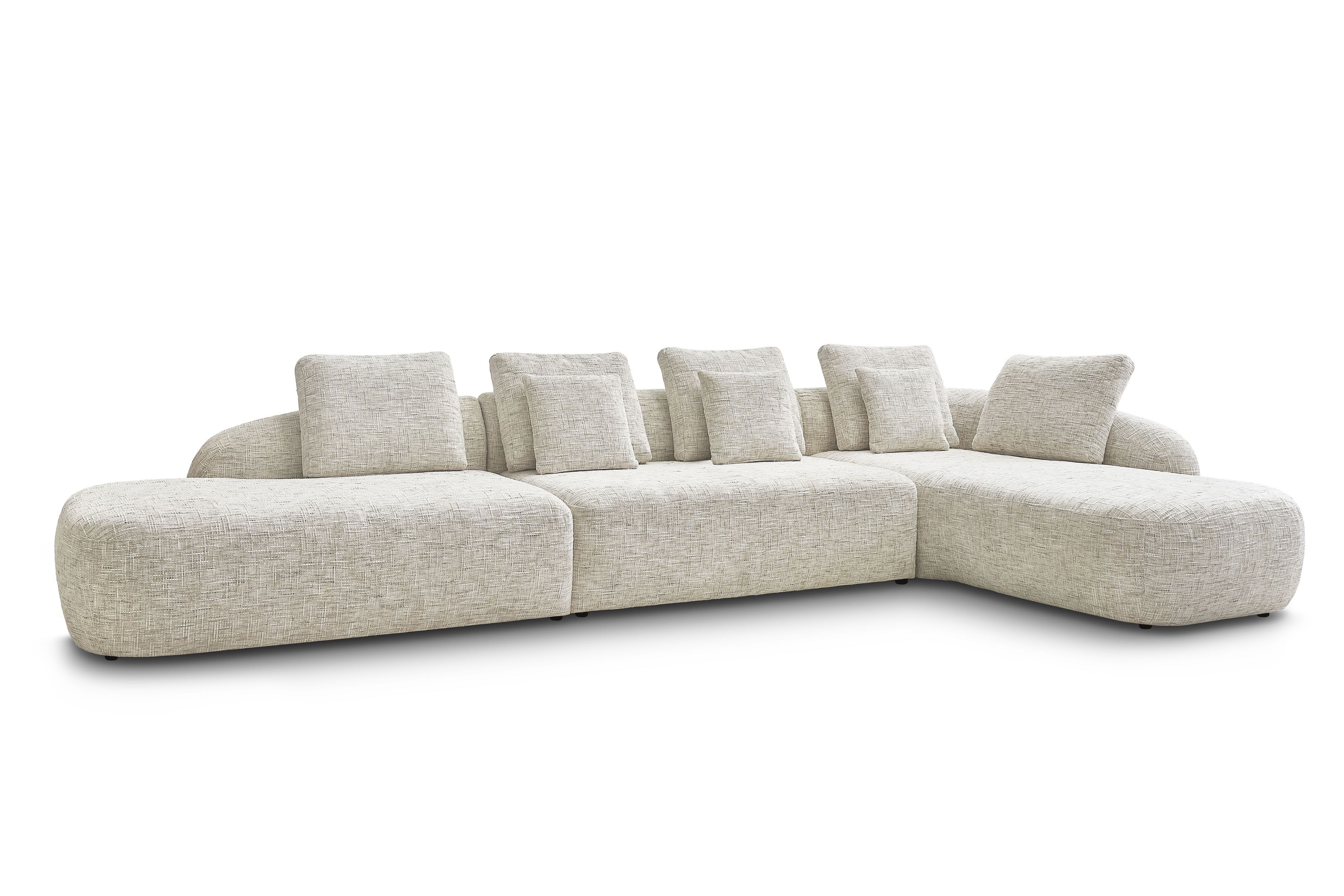 Rohová sedací souprava Finezal OTOL+2S+OTZP - béžová tkanina Tracy 211-04 Rohová sedací souprava pro obývacího pokoje Finezal OTOL+2S+OTZP - béžová plecionka Tracy 211-04