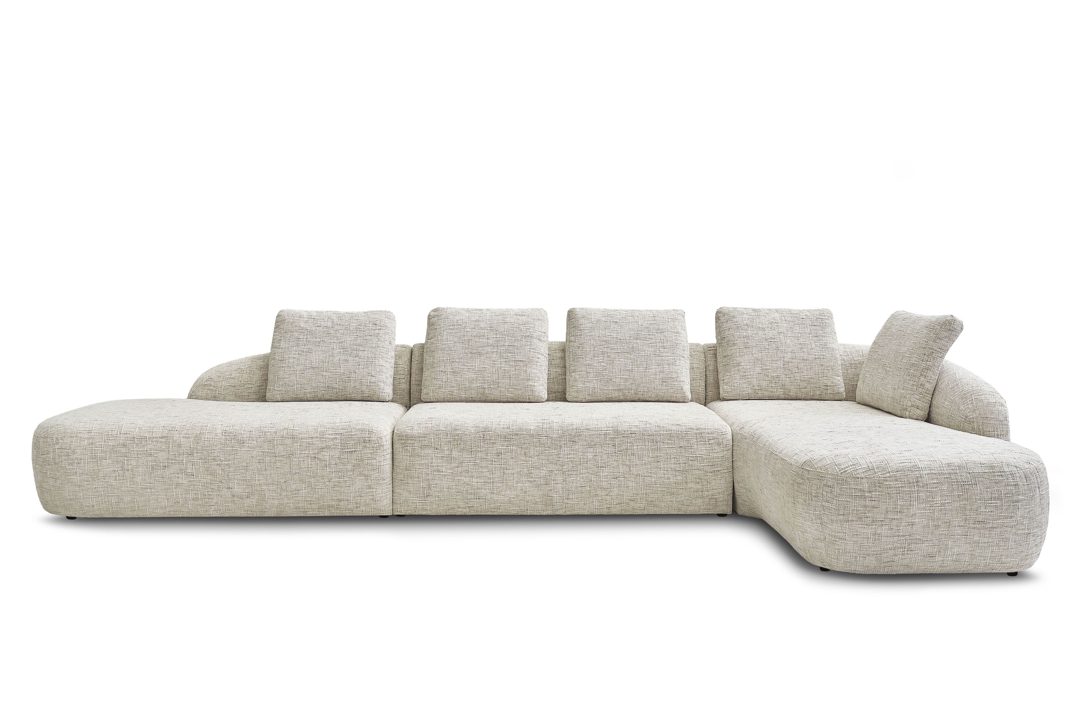 Rohová sedací souprava Finezal OTOL+2S+OTZP - béžová tkanina Tracy 211-04 Rohová sedací souprava pro obývacího pokoje Finezal OTOL+2S+OTZP - béžová plecionka Tracy 211-04