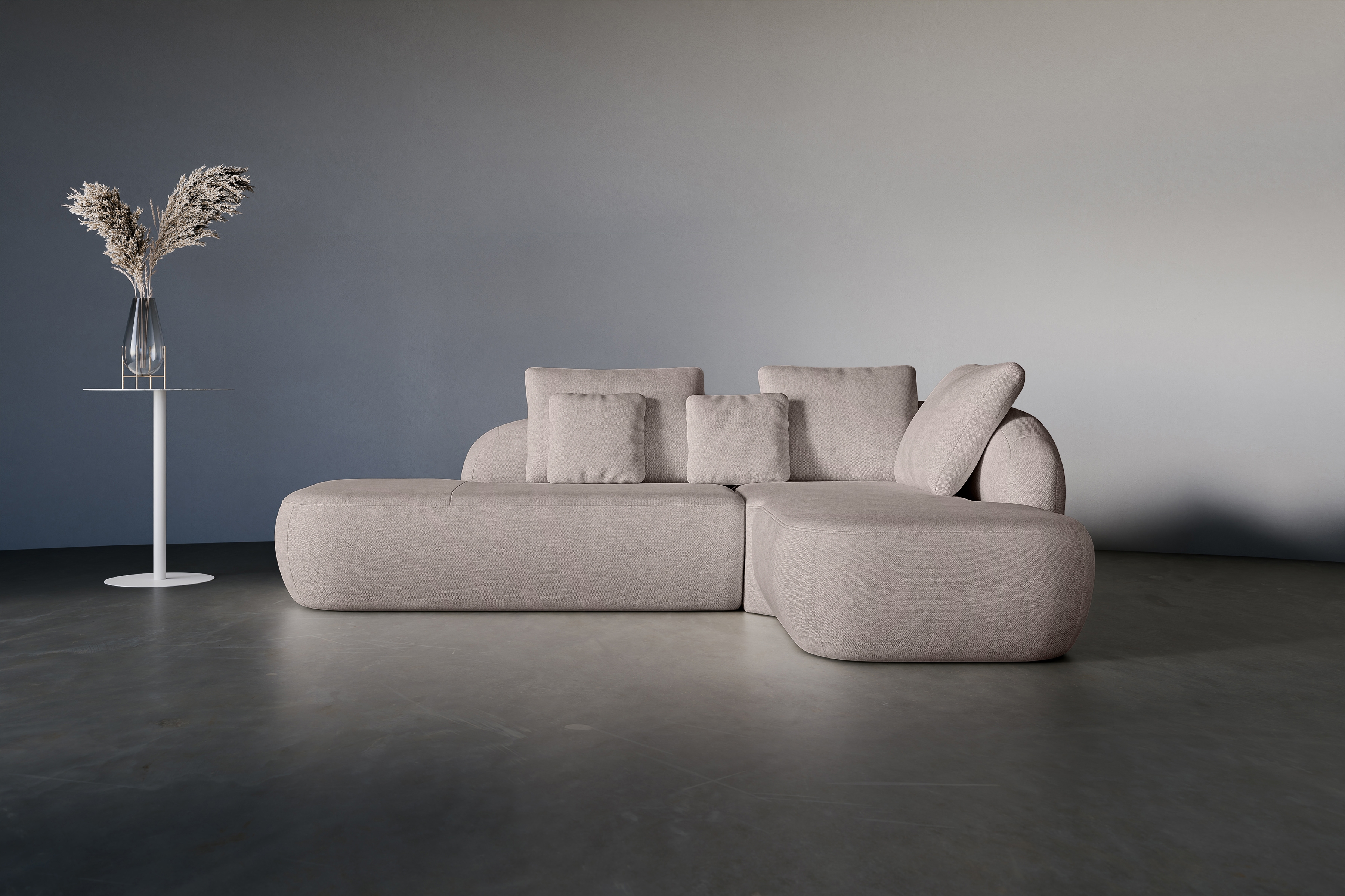 Rohová sedacia súprava Finezal OTOL+OTZP - béžová žinylka Tender Way 04  Rohová sedacia súprava do obývacej izby Finezal OTOL+OTZP - béžový šenil Tender Way 04 