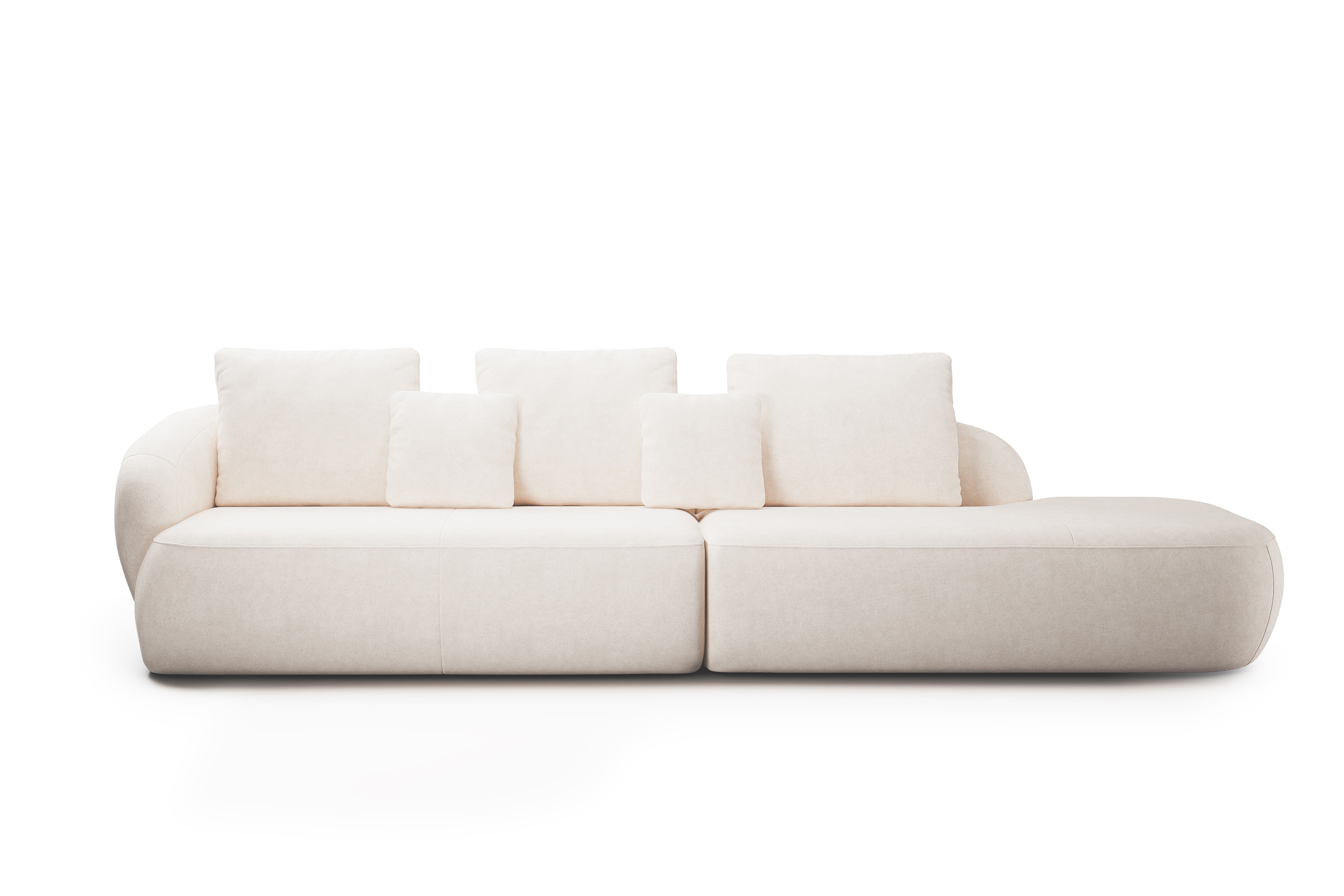 Rohová sedací souprava Finezal OTOL+2L - krémová látka Tender Way 01 Rohová sedací souprava do obývacího pokoje Finezal OTOP+2L - béžová šenil Tender Way 01 