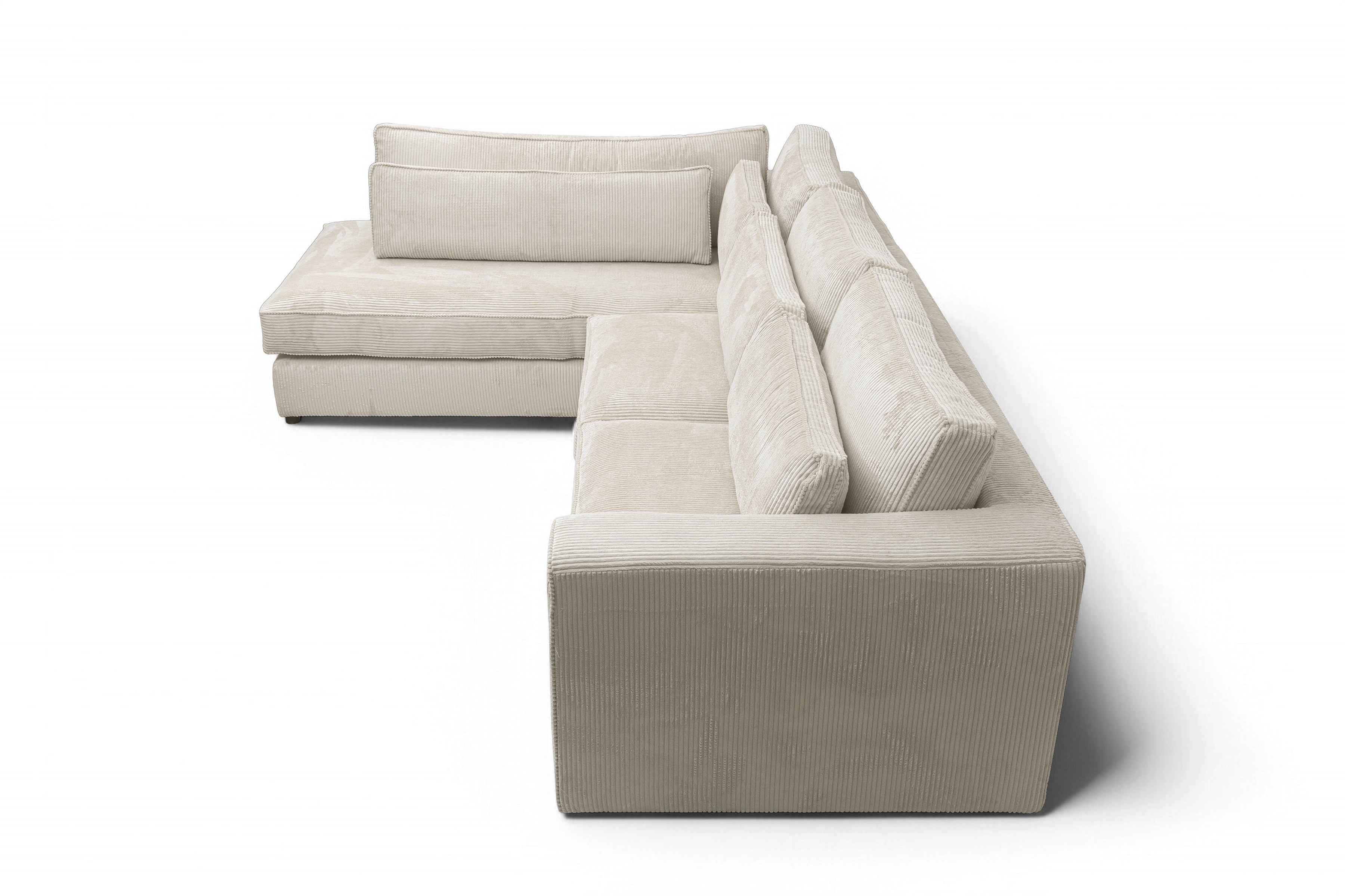 Rohová sedací souprava Larina levá - béžová Lincoln 03 Rohová sedací souprava pro obývacího pokoje Larina levá - béžová manšestr Lincoln 03