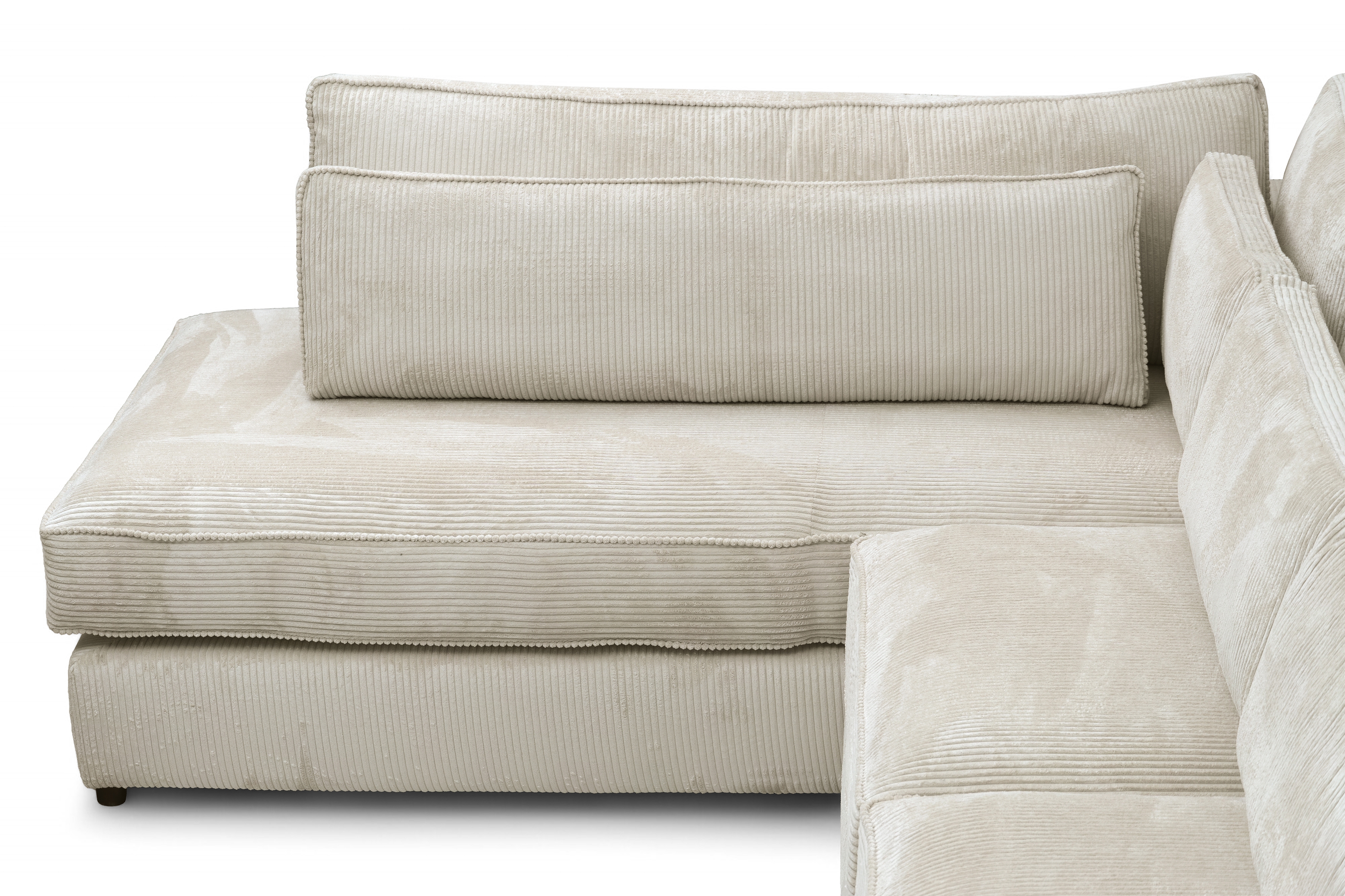 Rohová sedací souprava Larina levá - béžová Lincoln 03 Rohová sedací souprava pro obývacího pokoje Larina levá - béžová manšestr Lincoln 03