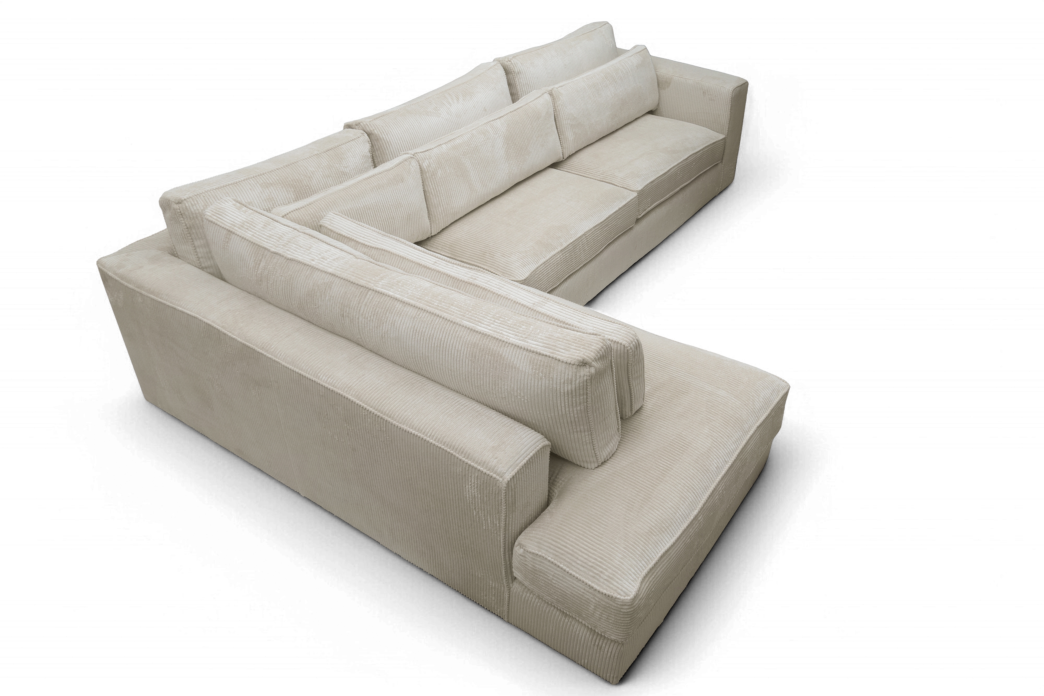 Rohová sedací souprava Larina levá - béžová Lincoln 03 Rohová sedací souprava pro obývacího pokoje Larina levá - béžová manšestr Lincoln 03