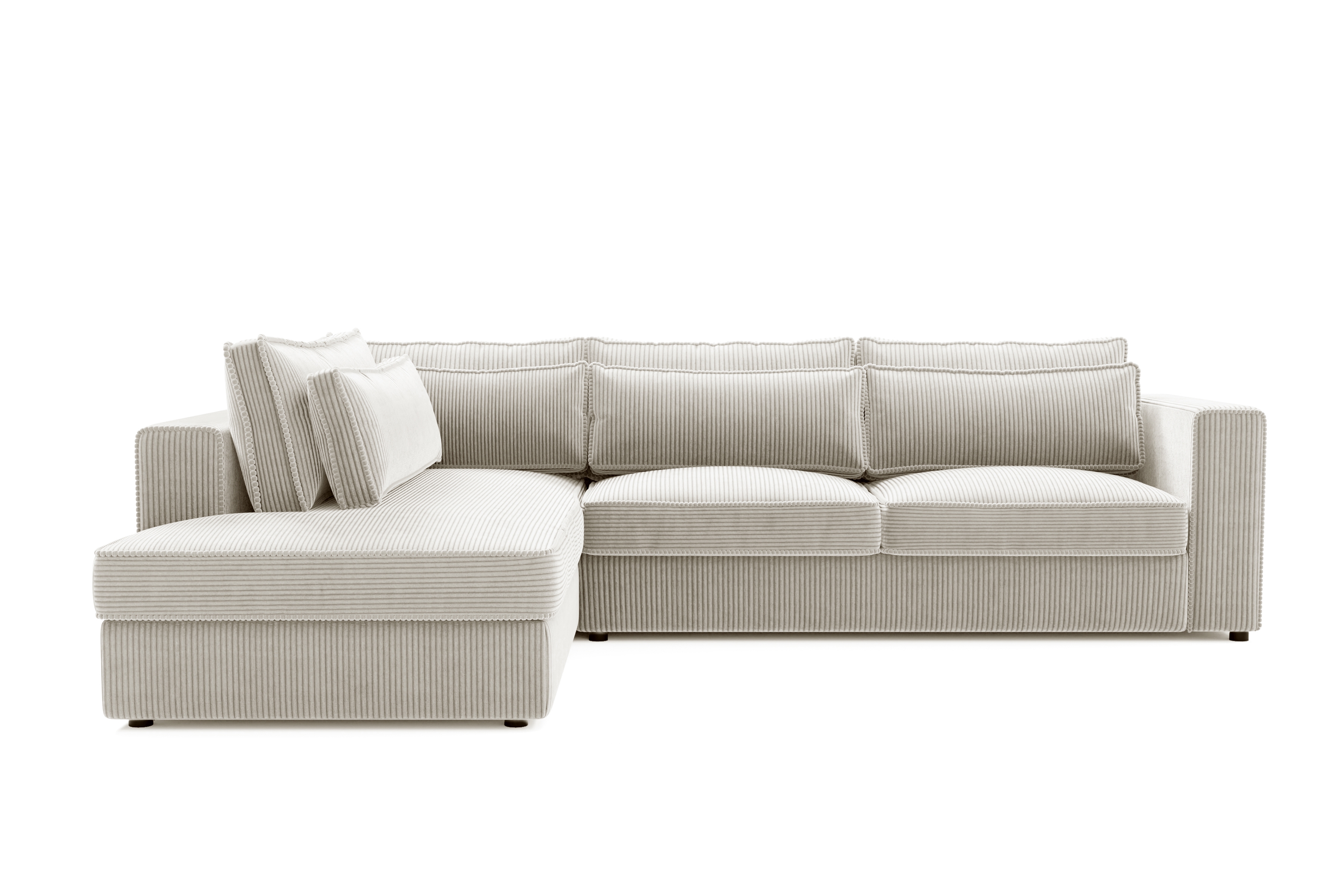 Rohová sedací souprava Larina levá - béžová Lincoln 03 Rohová sedací souprava pro obývacího pokoje Larina levá - béžová manšestr Lincoln 03