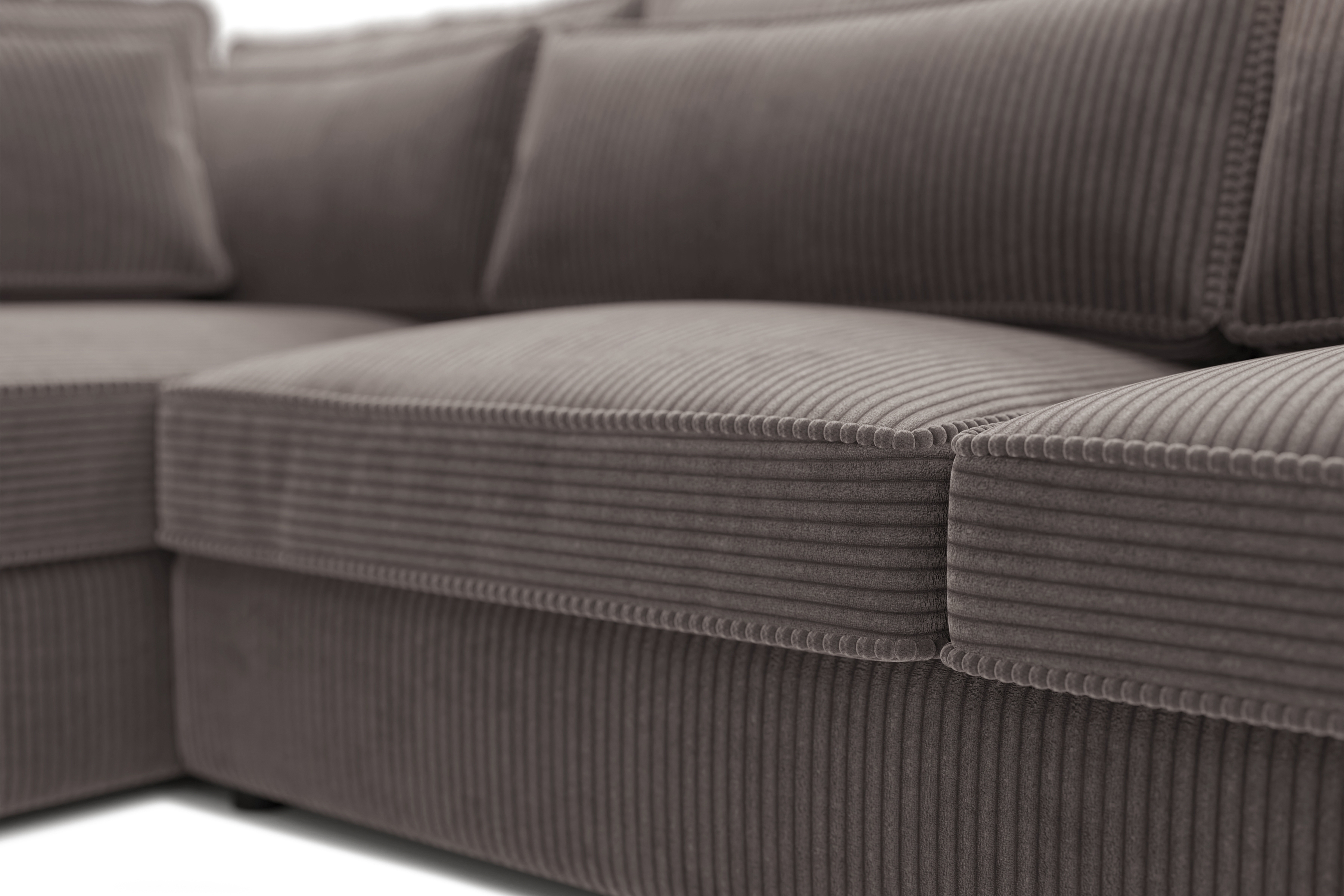 Rohová sedací souprava Larina levá - hnědá Lincoln 24 Rohová sedací souprava pro obývacího pokoje Larina levá - hnědá manšestr Lincoln 24