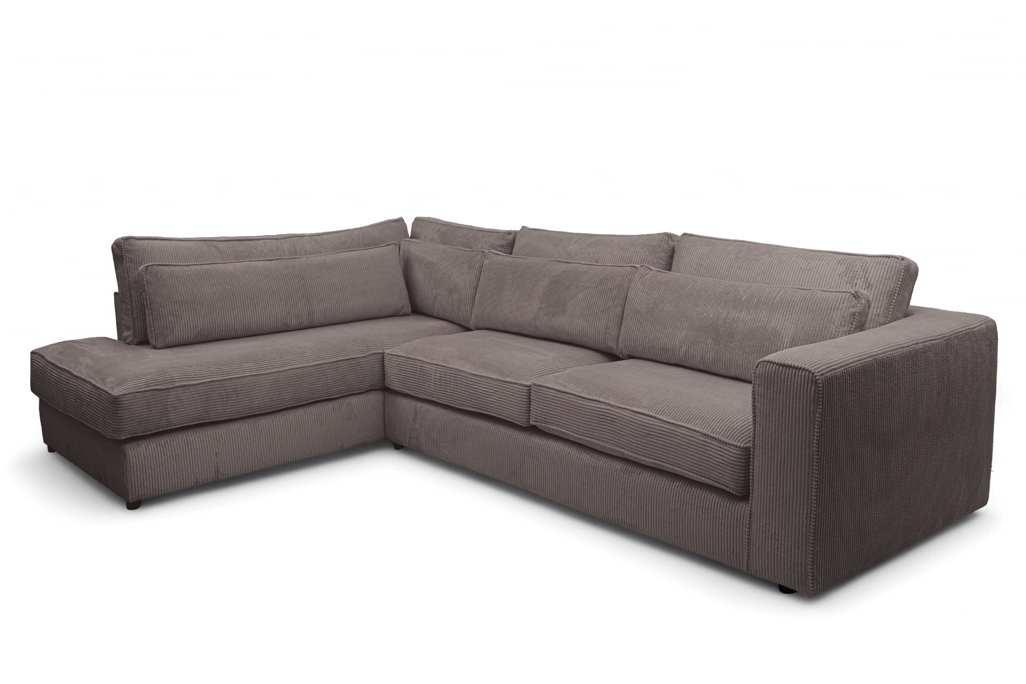 Rohová sedací souprava Larina levá - hnědá Lincoln 24 Rohová sedací souprava pro obývacího pokoje Larina levá - hnědá manšestr Lincoln 24