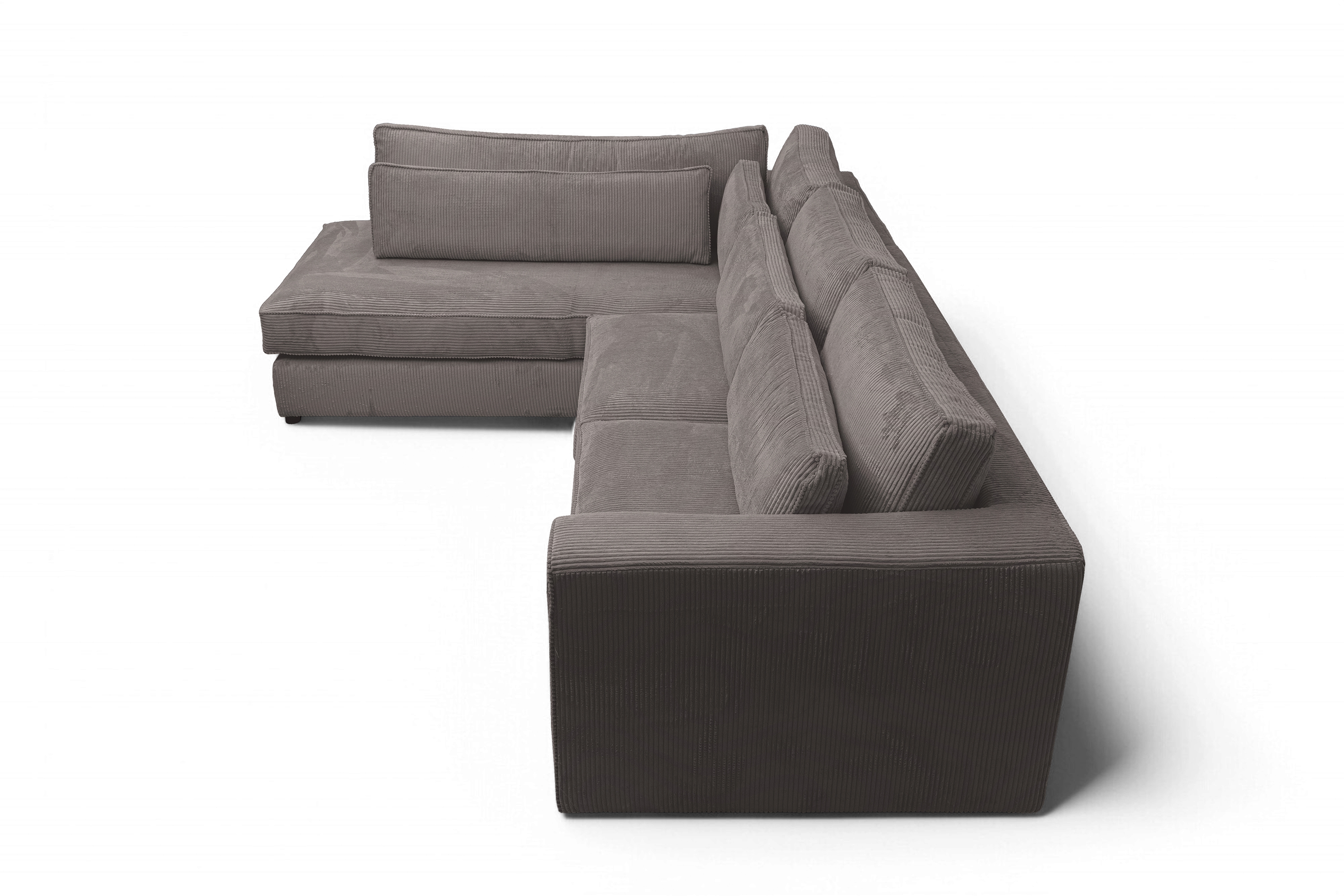 Rohová sedací souprava Larina levá - hnědá Lincoln 24 Rohová sedací souprava pro obývacího pokoje Larina levá - hnědá manšestr Lincoln 24