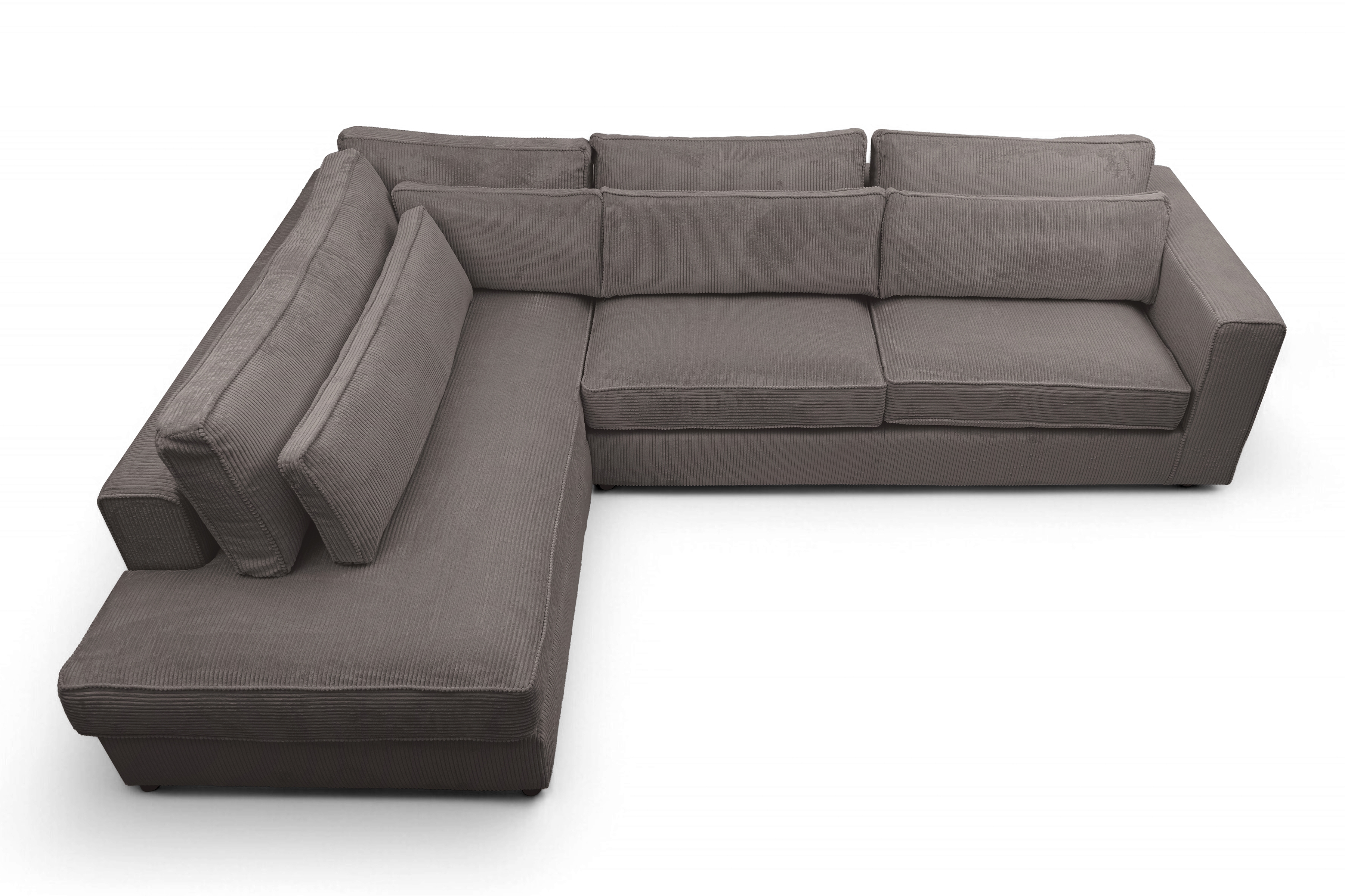 Rohová sedací souprava Larina levá - hnědá Lincoln 24 Rohová sedací souprava pro obývacího pokoje Larina levá - hnědá manšestr Lincoln 24