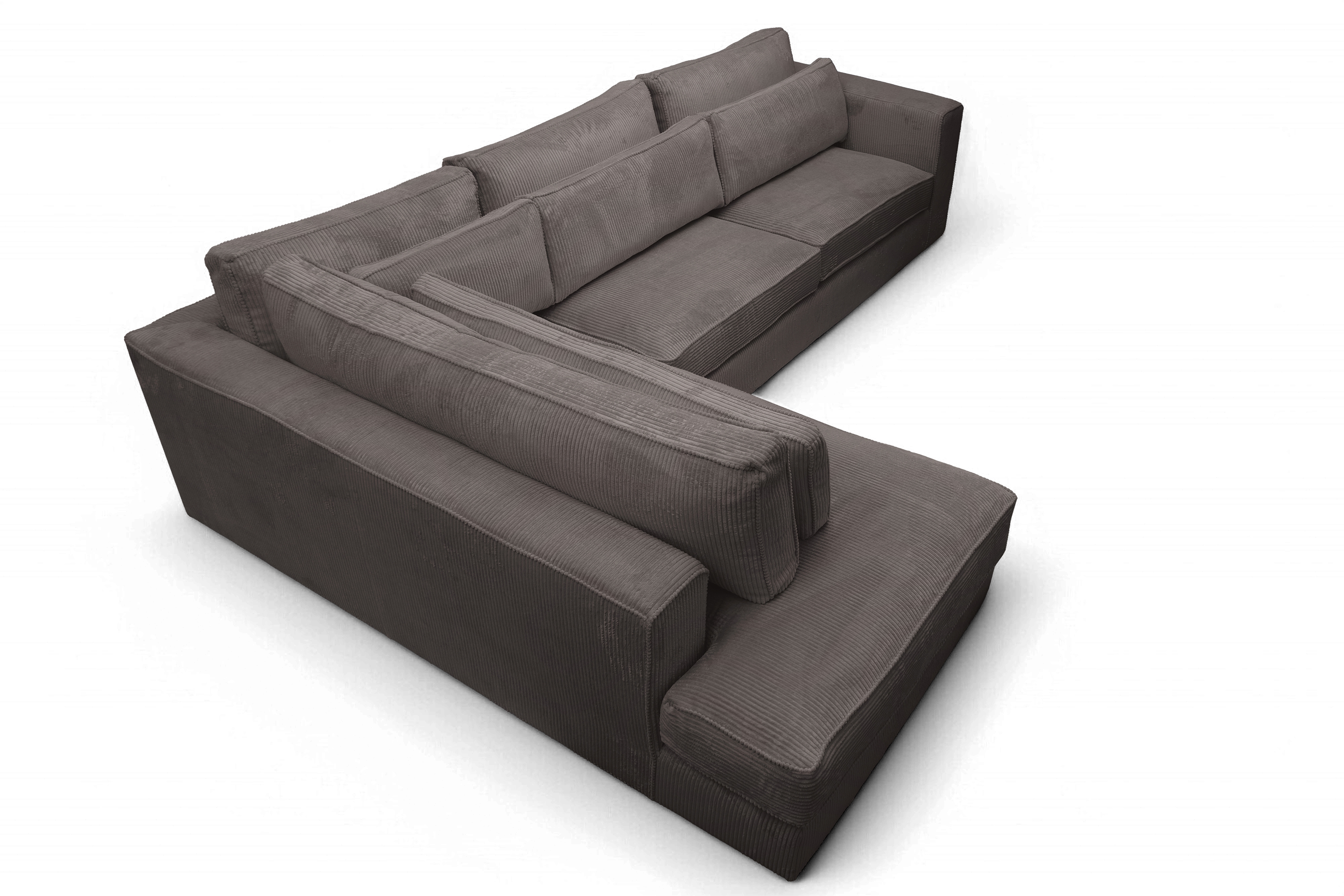 Rohová sedací souprava Larina levá - hnědá Lincoln 24 Rohová sedací souprava pro obývacího pokoje Larina levá - hnědá manšestr Lincoln 24