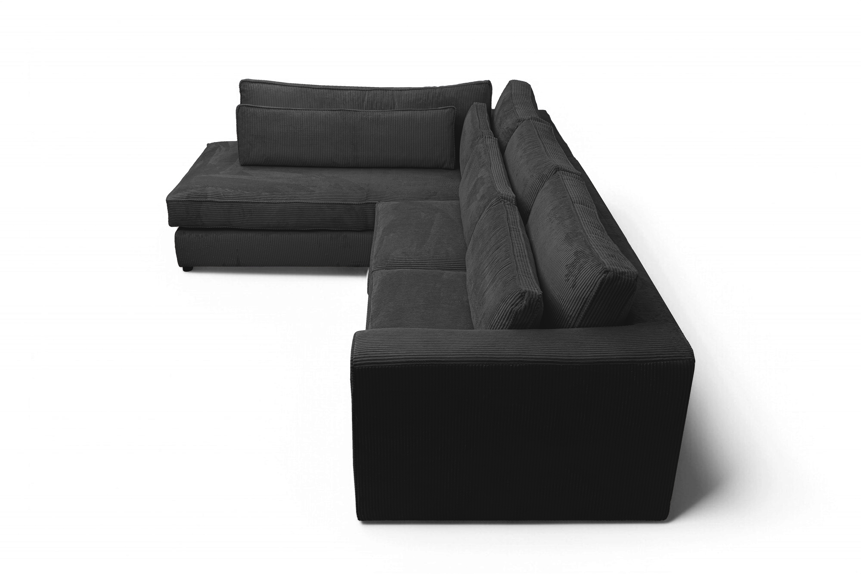 Rohová sedacia súprava Larina ľavá - čierny menčester Lincoln 100 Rohová sedacia súprava do obývacej izby Larina Ľavá strana - Čierny MENČESTER Lincoln 100