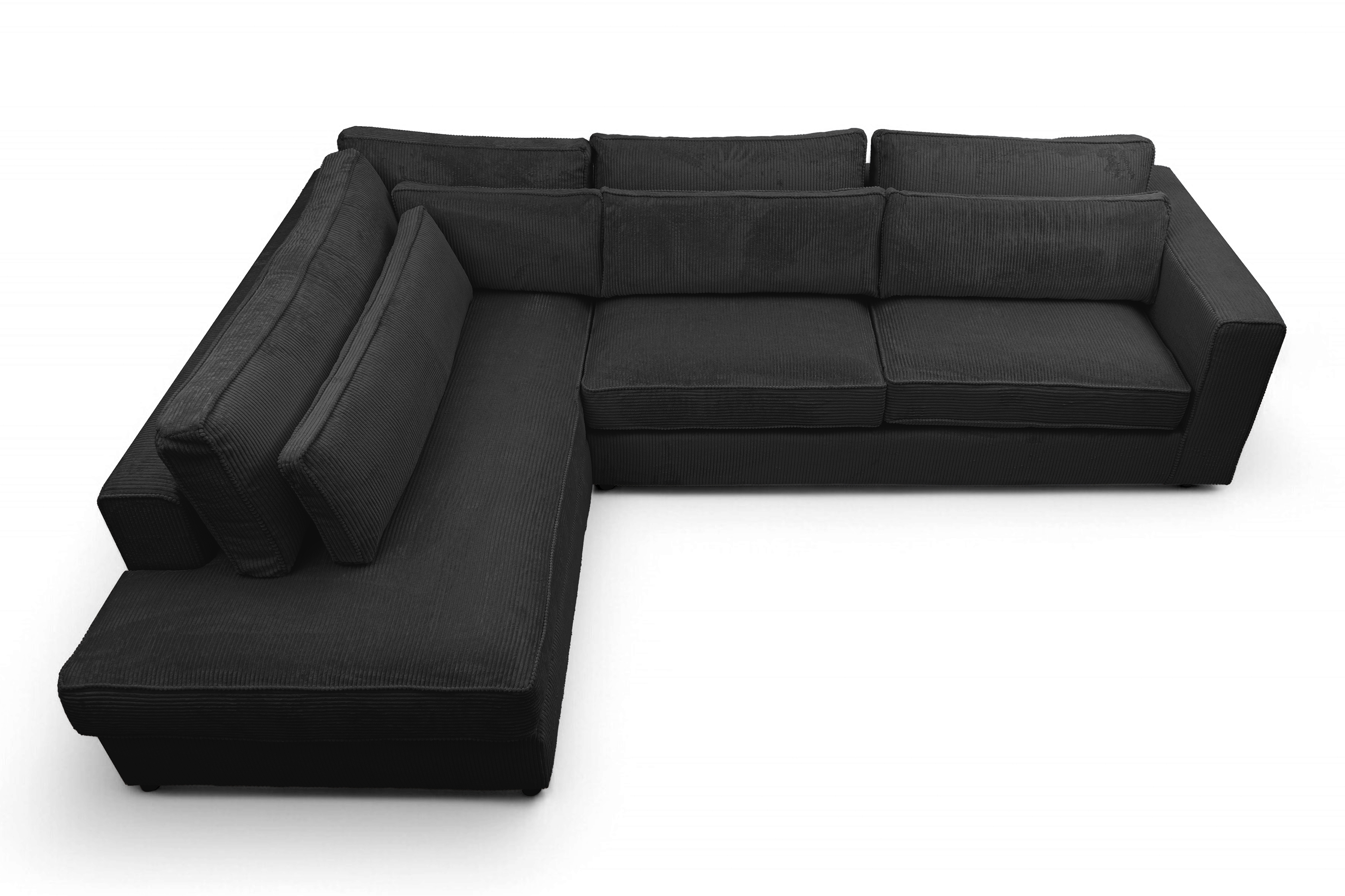 Rohová sedacia súprava Larina ľavá - čierny menčester Lincoln 100 Rohová sedacia súprava do obývacej izby Larina Ľavá strana - Čierny MENČESTER Lincoln 100