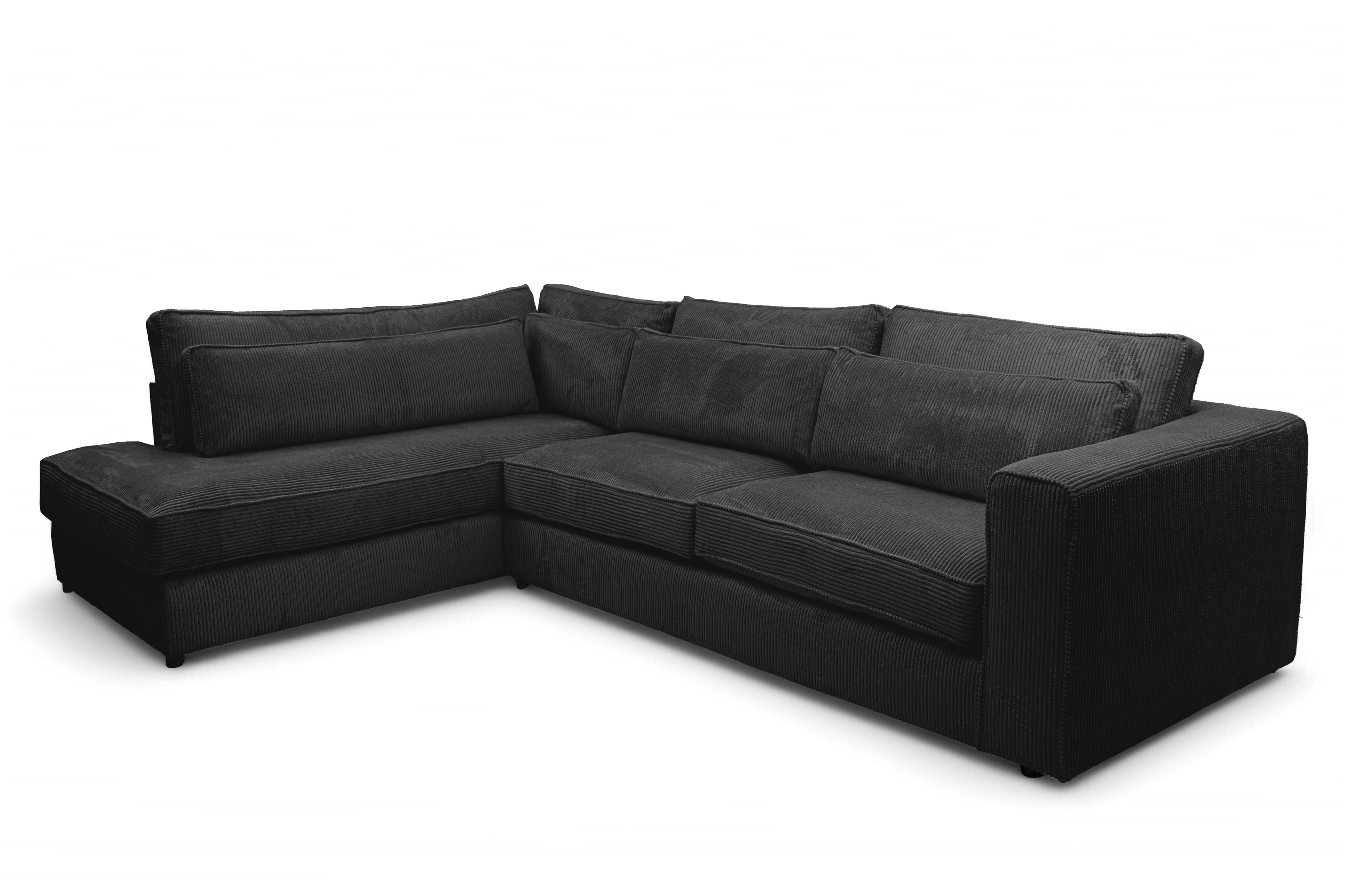 Rohová sedacia súprava Larina ľavá - čierny menčester Lincoln 100 Rohová sedacia súprava do obývacej izby Larina Ľavá strana - Čierny MENČESTER Lincoln 100