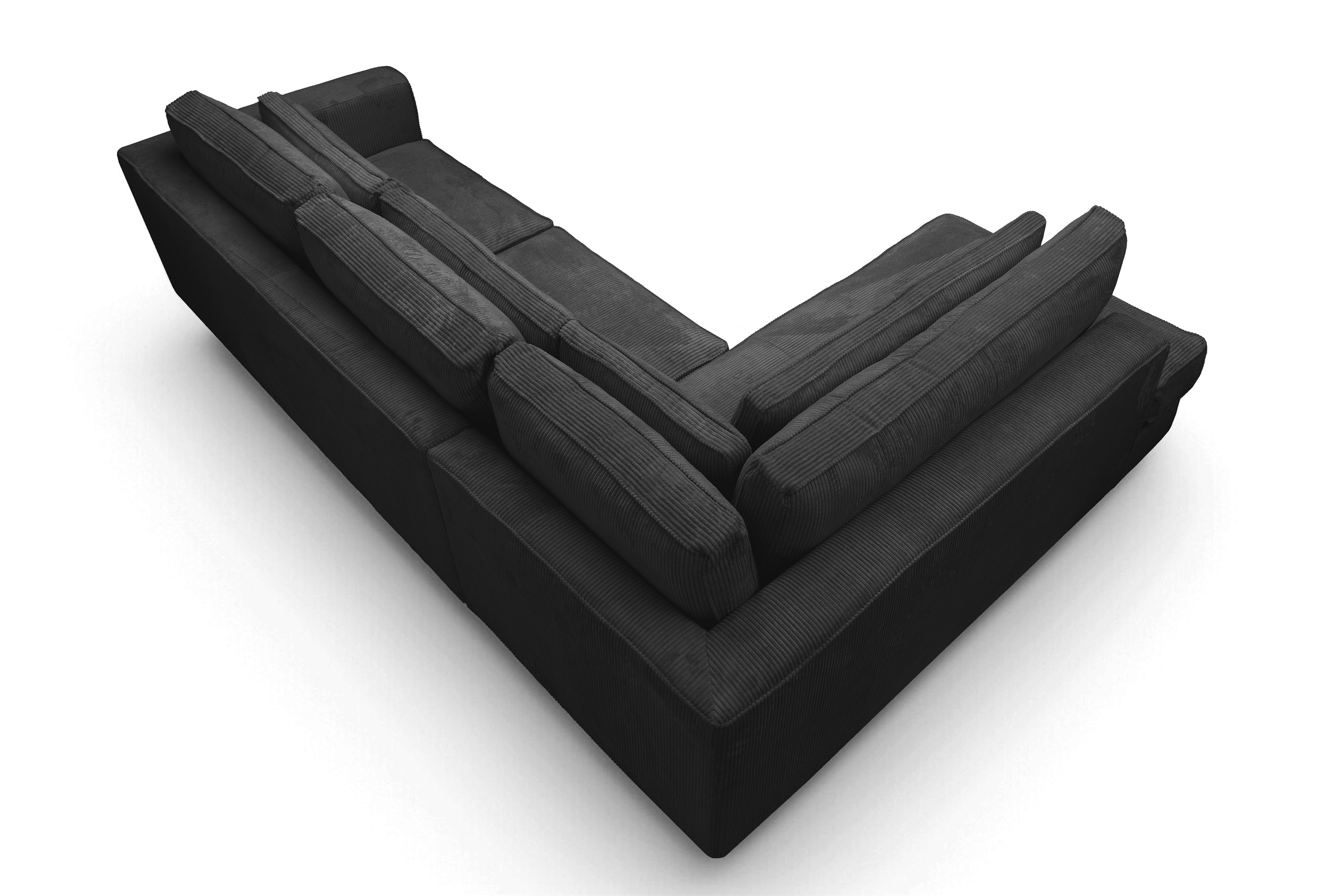 Rohová sedacia súprava Larina ľavá - čierny menčester Lincoln 100 Rohová sedacia súprava do obývacej izby Larina Ľavá strana - Čierny MENČESTER Lincoln 100