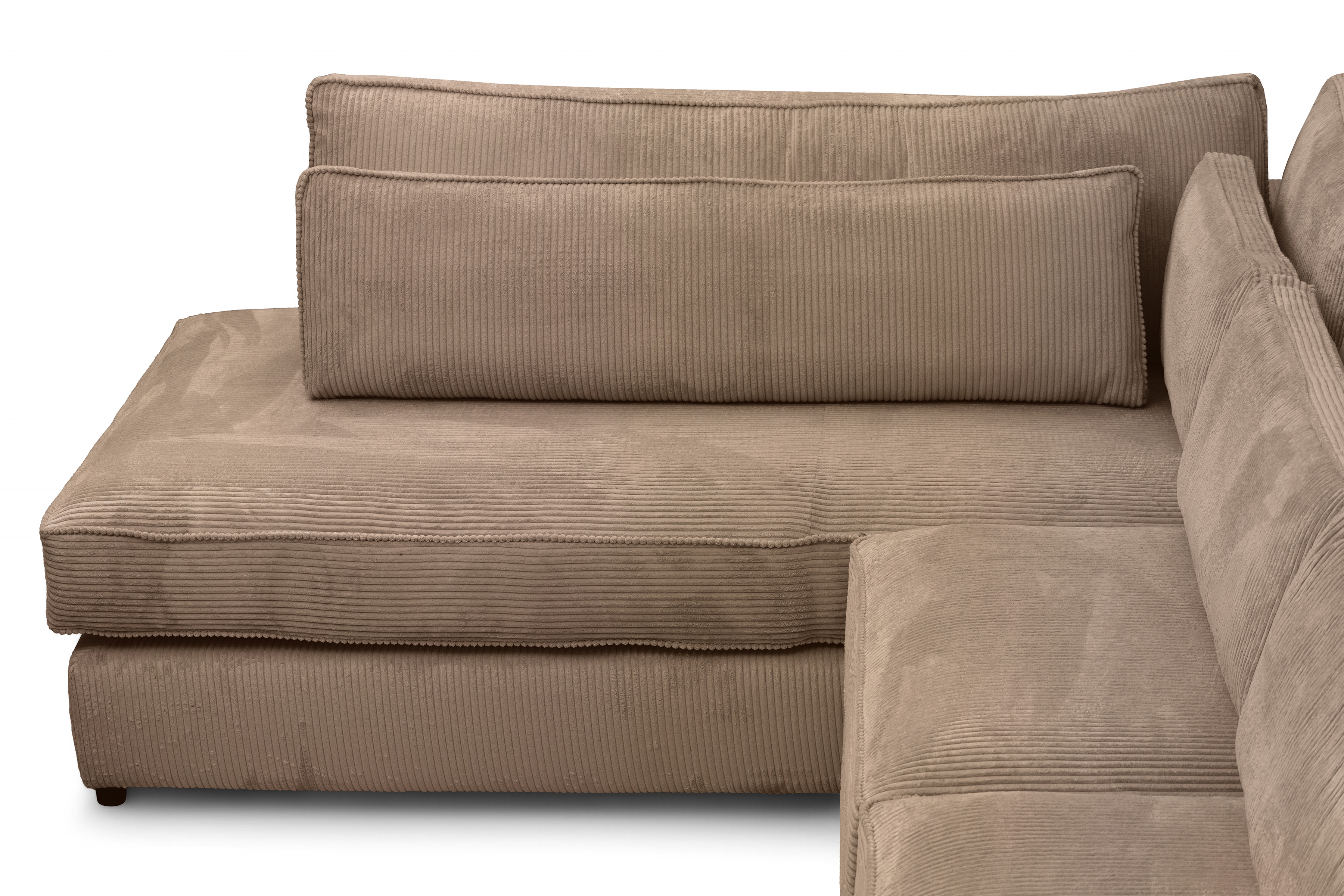 Rohová sedací souprava Larina levá - světle hnědá Lincoln 17 Rohová sedací souprava pro obývacího pokoje Larina levá - jasnobrazowy manšestr Lincoln 17