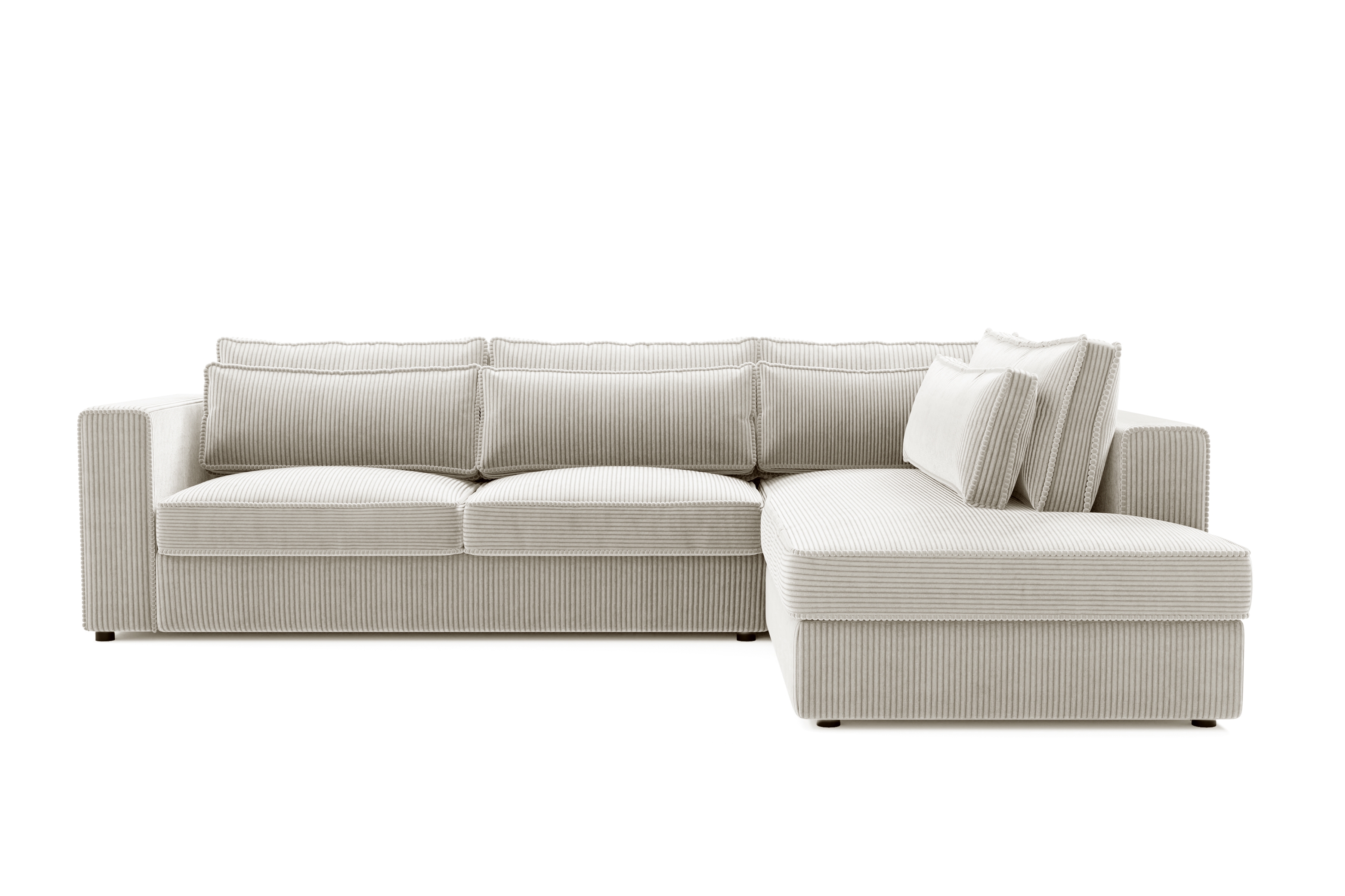 Rohová sedací souprava Larina pravá - béžová Lincoln 03 Rohová sedací souprava pro obývacího pokoje Larina pravá - béžová manšestr Lincoln 03