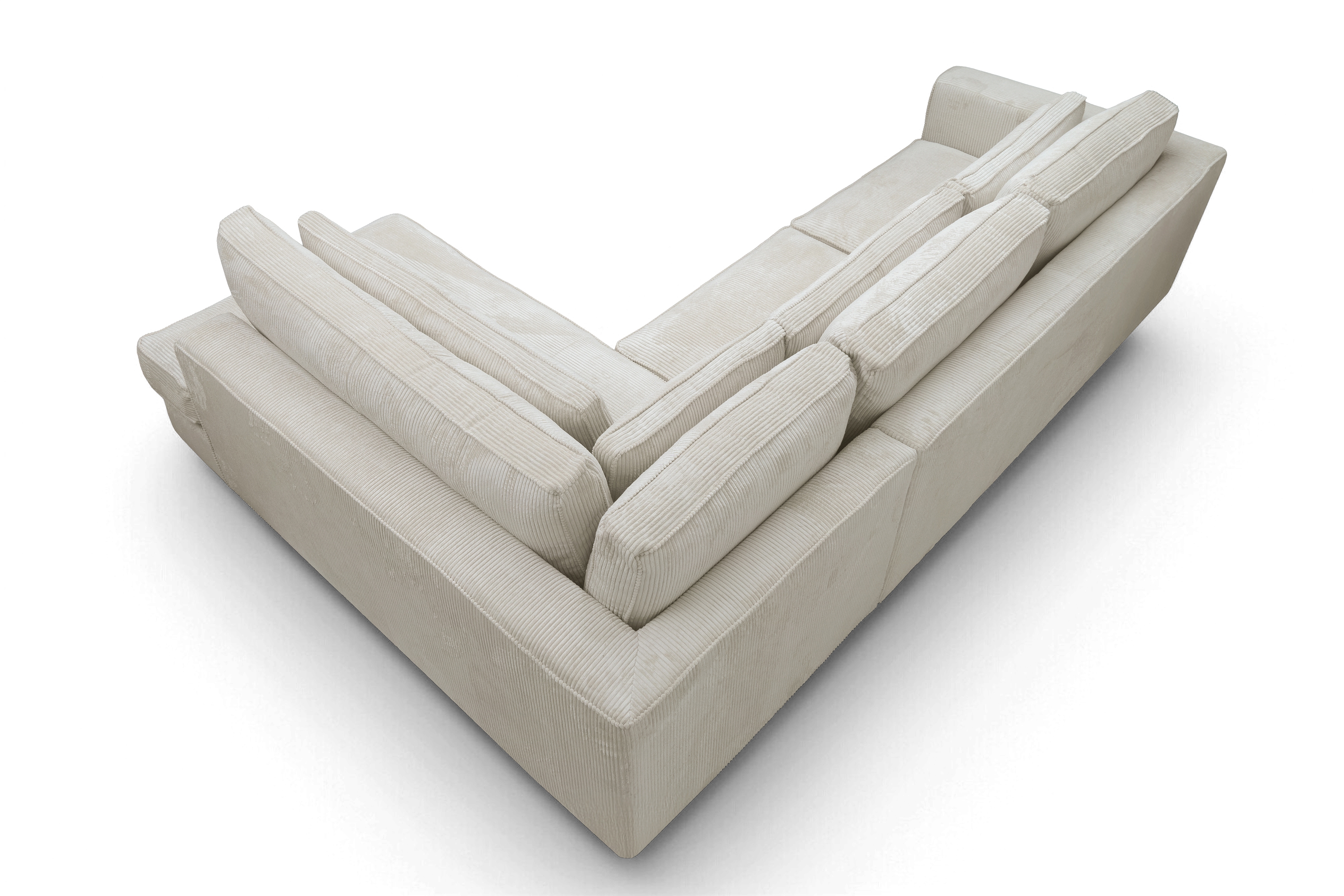 Rohová sedací souprava Larina pravá - béžová Lincoln 03 Rohová sedací souprava pro obývacího pokoje Larina pravá - béžová manšestr Lincoln 03