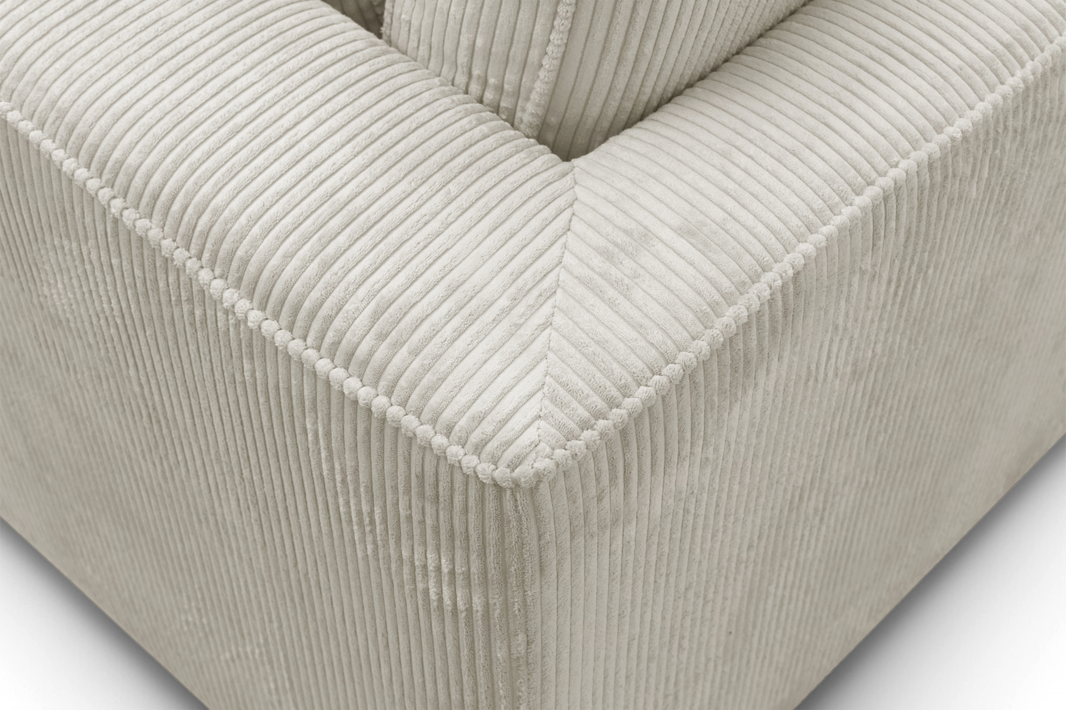 Rohová sedací souprava Larina pravá - béžová Lincoln 03 Rohová sedací souprava pro obývacího pokoje Larina pravá - béžová manšestr Lincoln 03