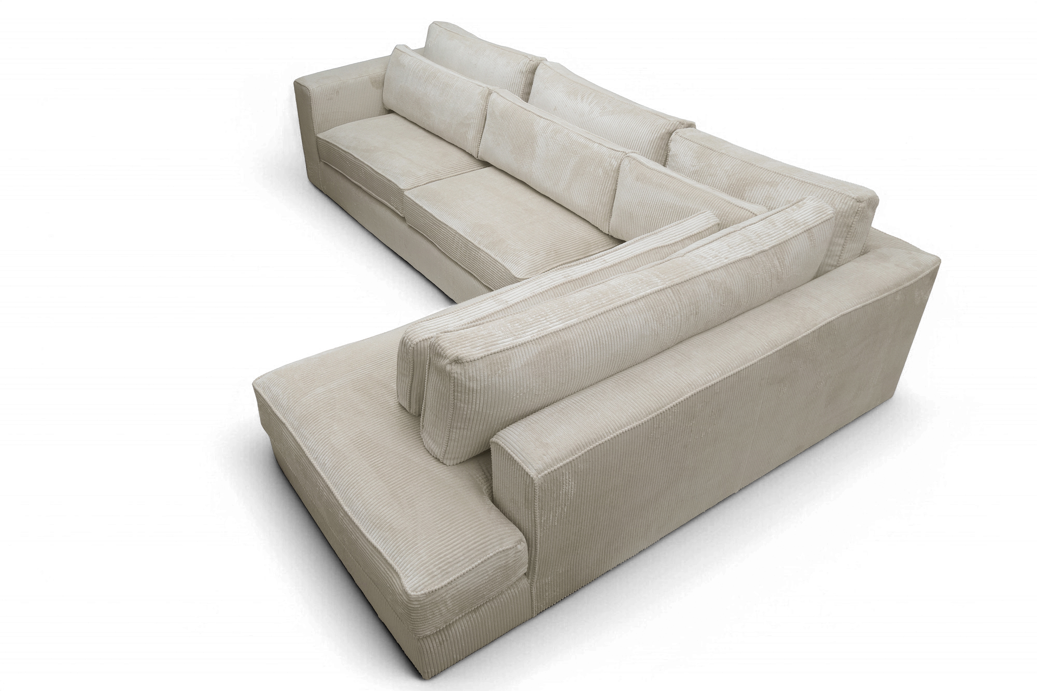 Rohová sedací souprava Larina pravá - béžová Lincoln 03 Rohová sedací souprava pro obývacího pokoje Larina pravá - béžová manšestr Lincoln 03