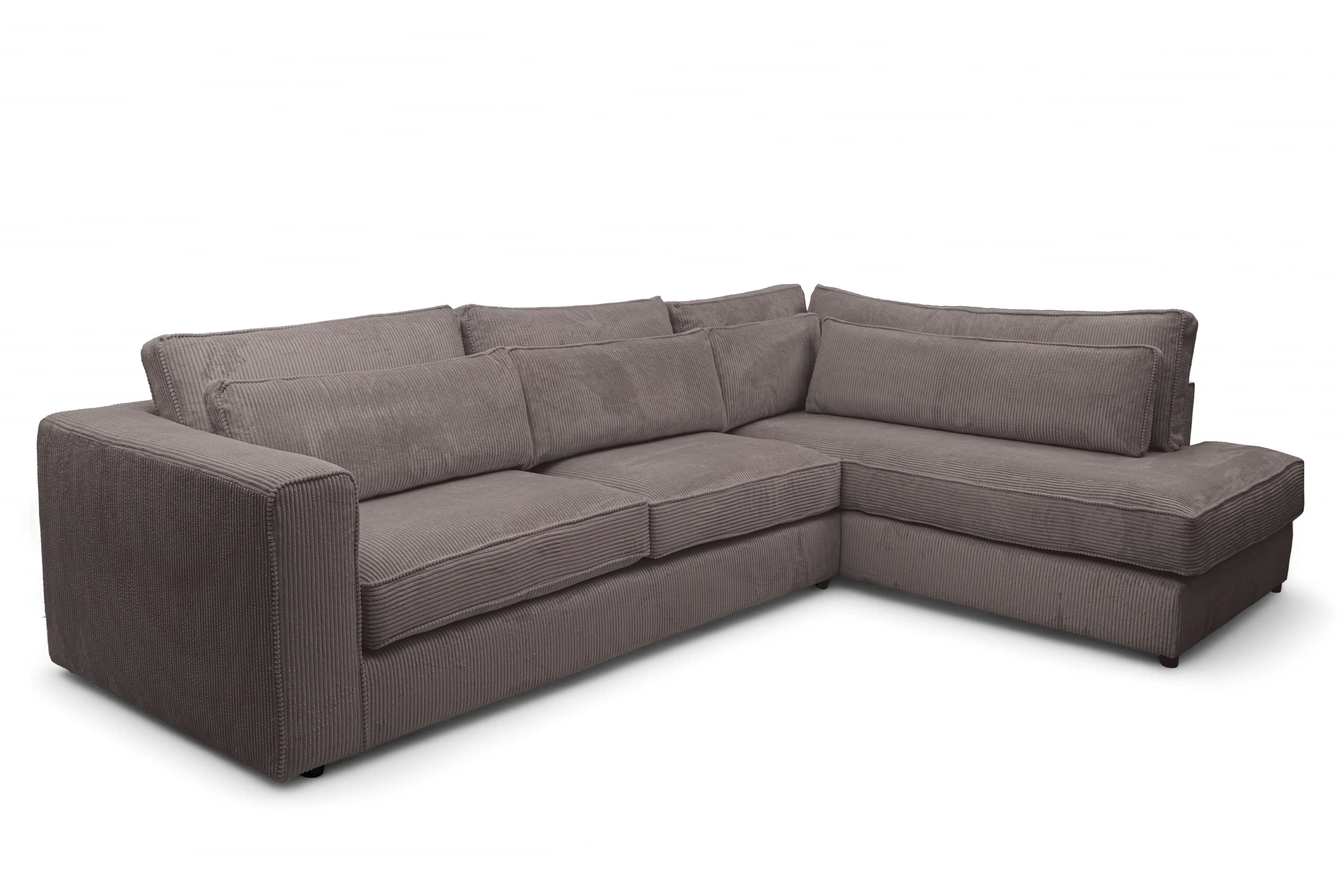 Rohová sedací souprava Larina pravá - hnědá Lincoln 24 Rohová sedací souprava pro obývacího pokoje Larina pravá - hnědá manšestr Lincoln 24