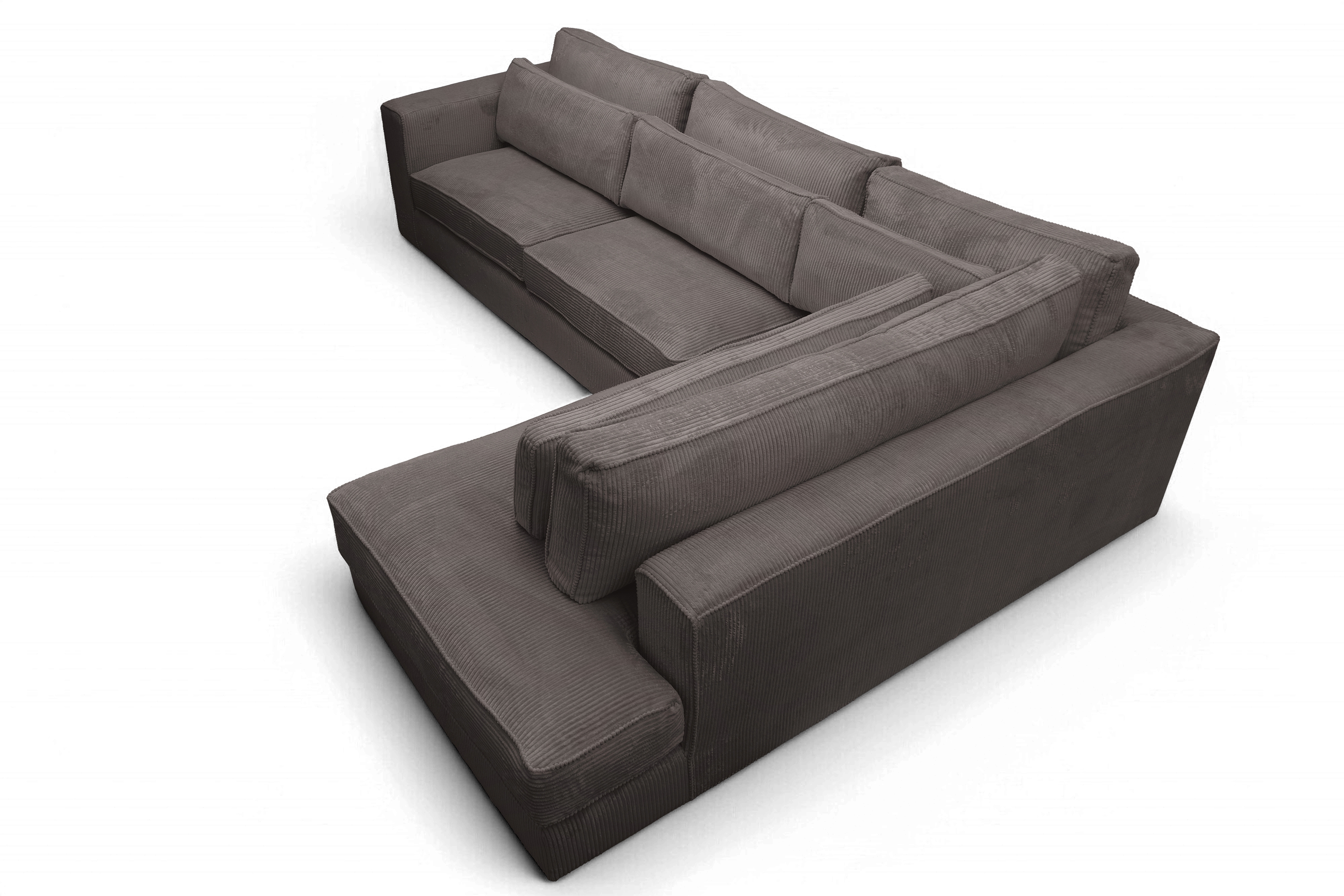 Rohová sedací souprava Larina pravá - hnědá Lincoln 24 Rohová sedací souprava pro obývacího pokoje Larina pravá - hnědá manšestr Lincoln 24