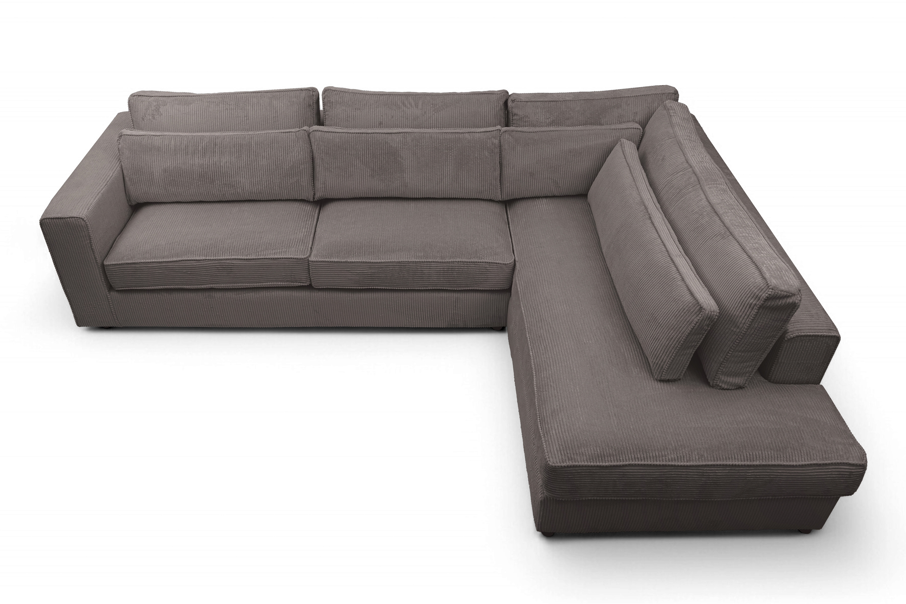 Rohová sedací souprava Larina pravá - hnědá Lincoln 24 Rohová sedací souprava pro obývacího pokoje Larina pravá - hnědá manšestr Lincoln 24