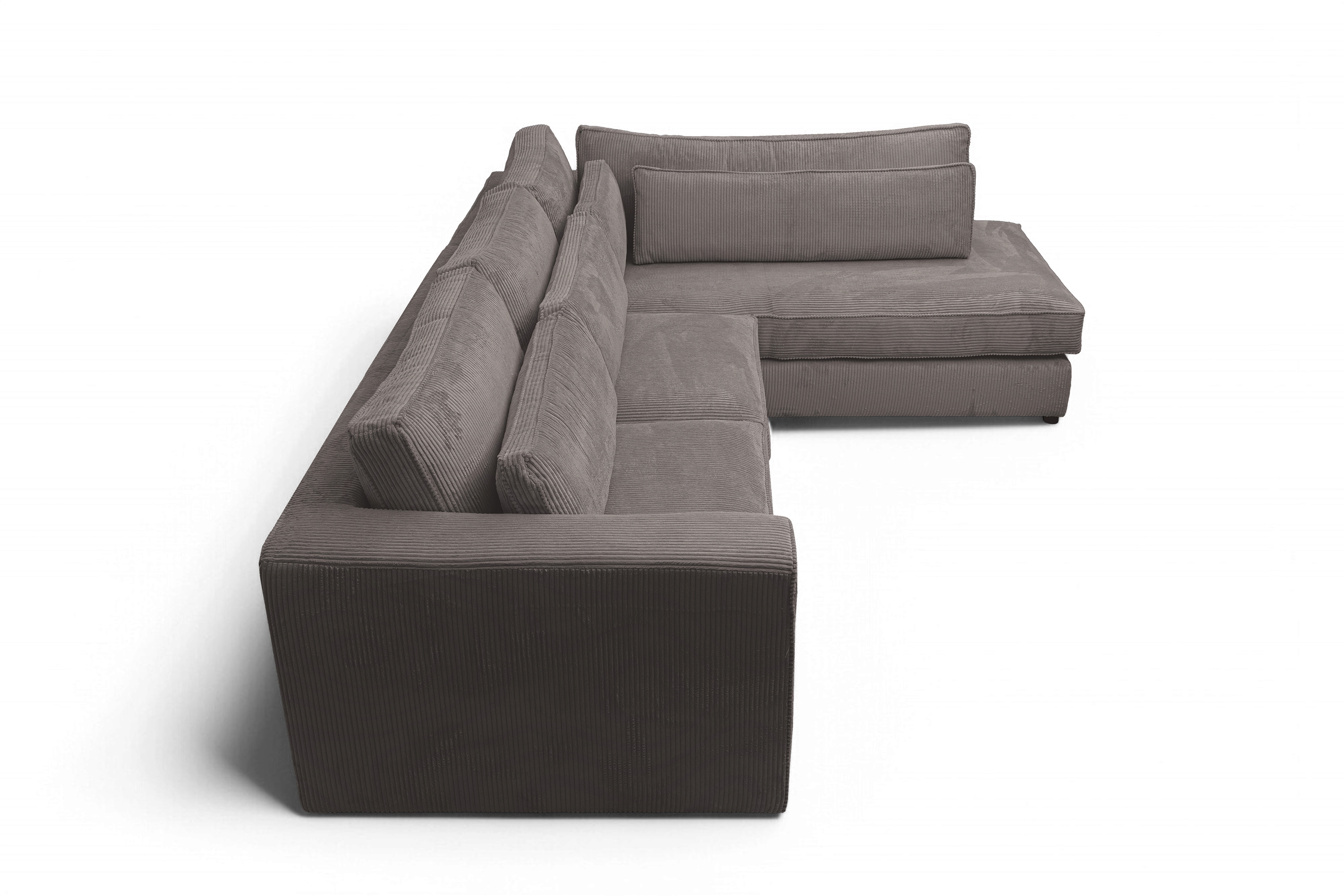 Rohová sedací souprava Larina pravá - hnědá Lincoln 24 Rohová sedací souprava pro obývacího pokoje Larina pravá - hnědá manšestr Lincoln 24