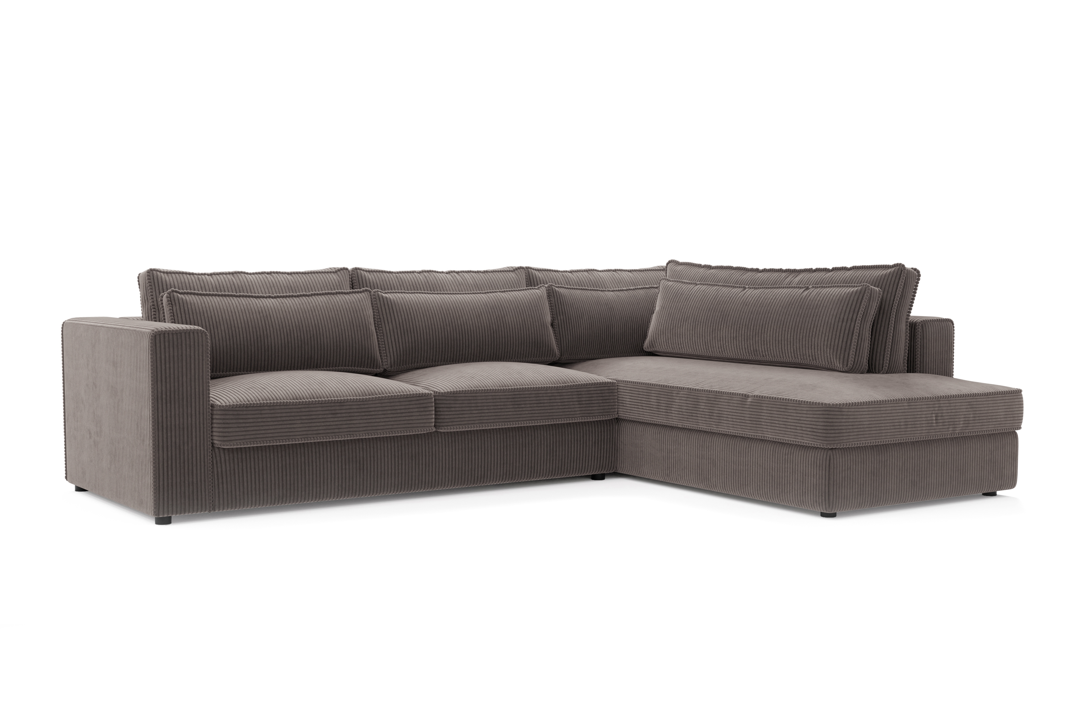 Rohová sedací souprava Larina pravá - hnědá Lincoln 24 Rohová sedací souprava pro obývacího pokoje Larina pravá - hnědá manšestr Lincoln 24