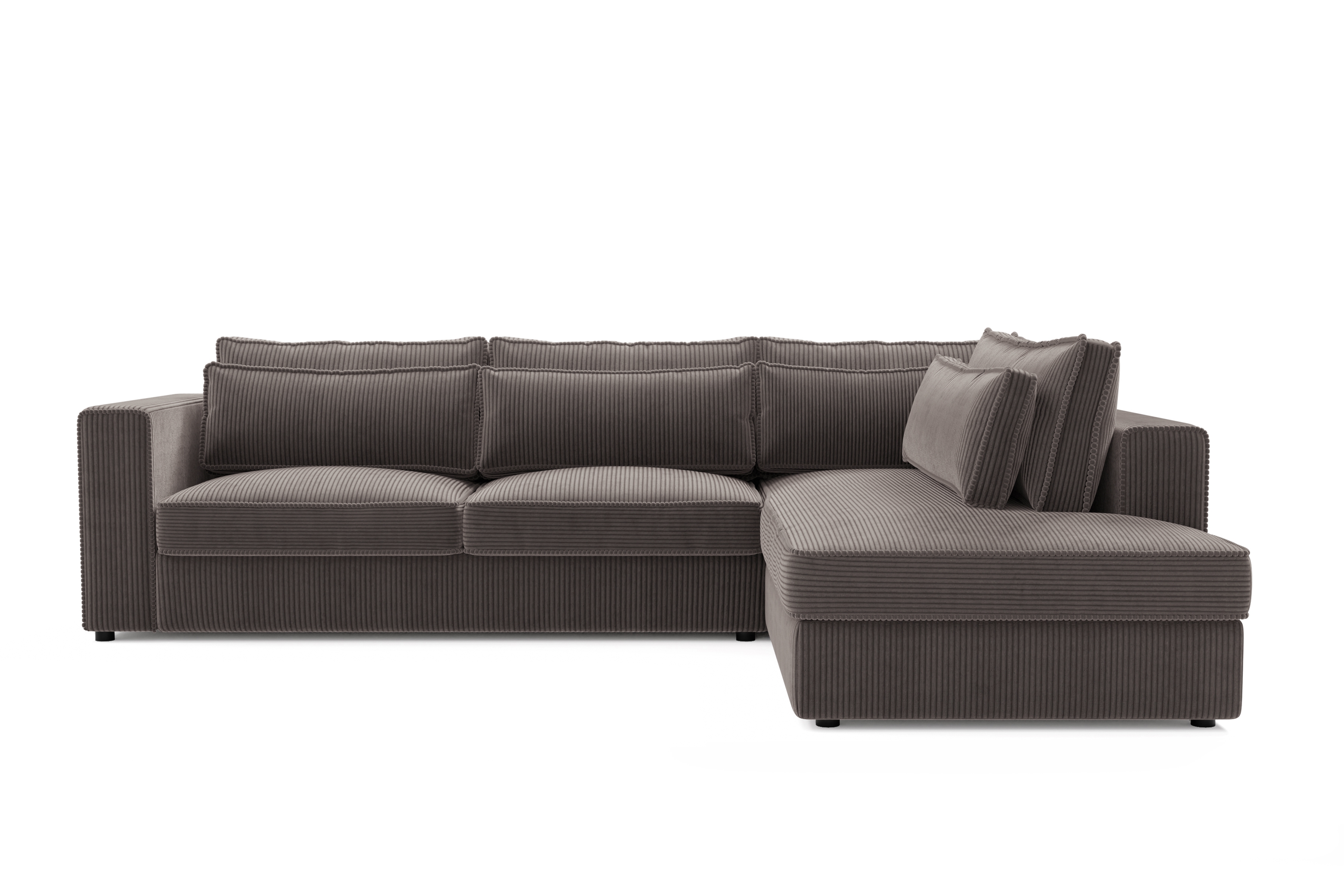 Rohová sedací souprava Larina pravá - hnědá Lincoln 24 Rohová sedací souprava pro obývacího pokoje Larina pravá - hnědá manšestr Lincoln 24