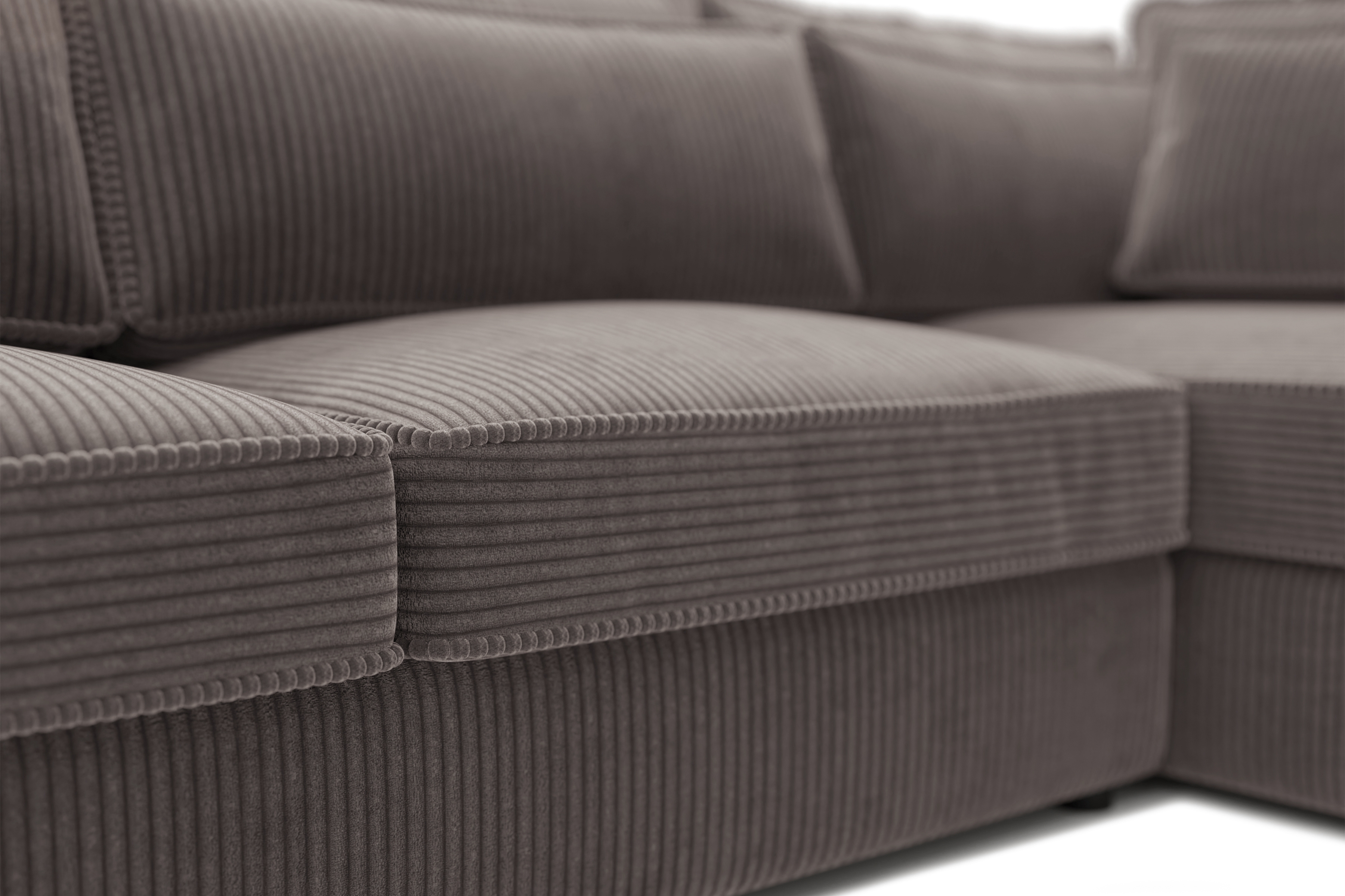 Rohová sedací souprava Larina pravá - hnědá Lincoln 24 Rohová sedací souprava pro obývacího pokoje Larina pravá - hnědá manšestr Lincoln 24