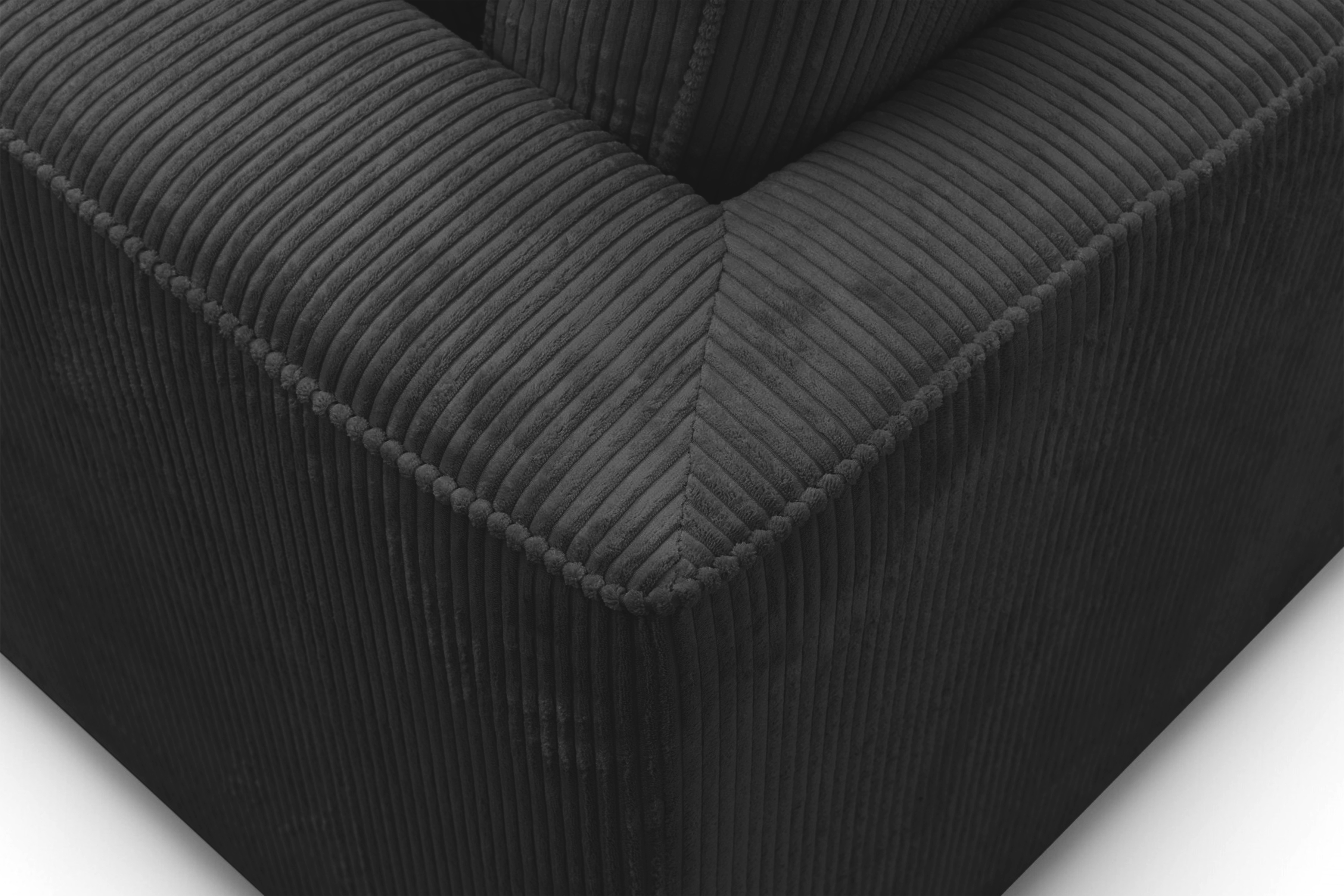 Rohová sedací souprava Larina pravá - černá Lincoln 100 Rohová sedací souprava pro obývacího pokoje Larina pravá - černá manšestr Lincoln 100