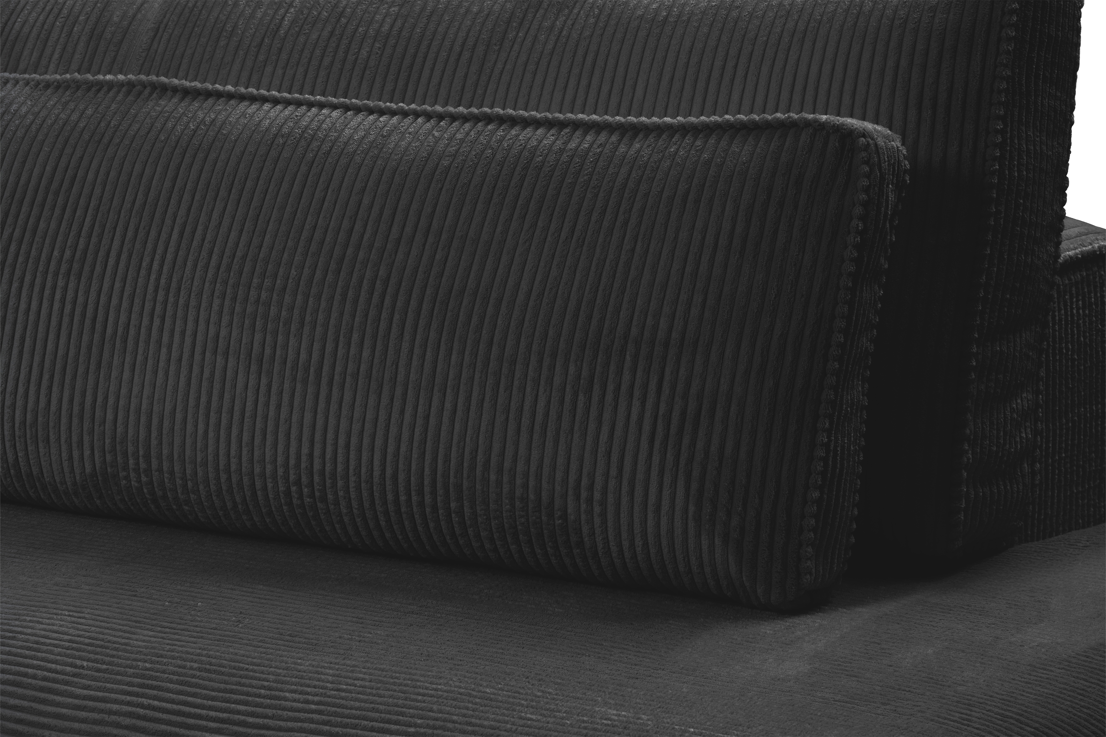 Rohová sedací souprava Larina pravá - černá Lincoln 100 Rohová sedací souprava pro obývacího pokoje Larina pravá - černá manšestr Lincoln 100