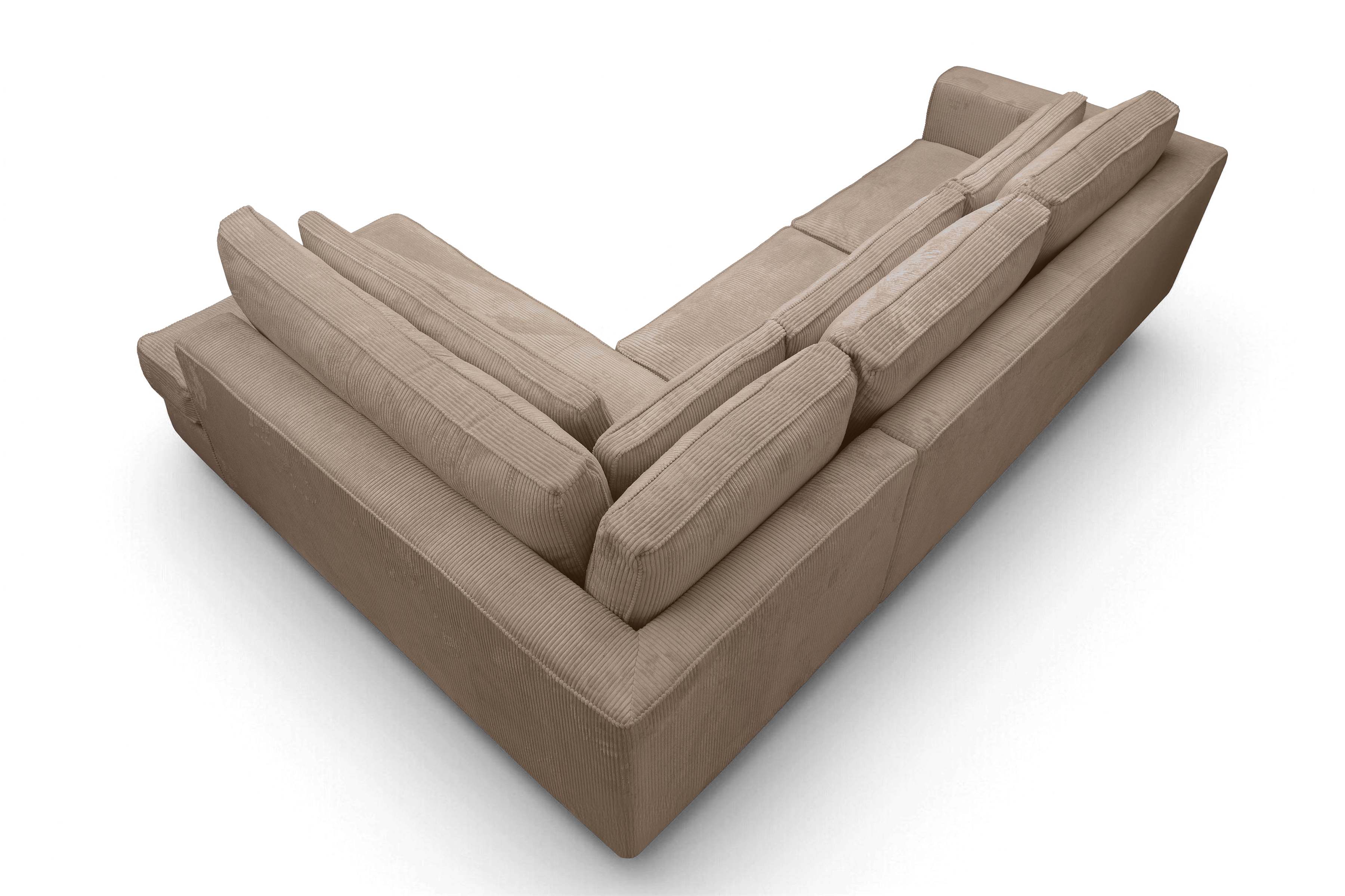 Rohová sedací souprava Larina pravá - světle hnědá Lincoln 17 Rohová sedací souprava pro obývacího pokoje Larina pravá - jasnobrazowy manšestr Lincoln 17