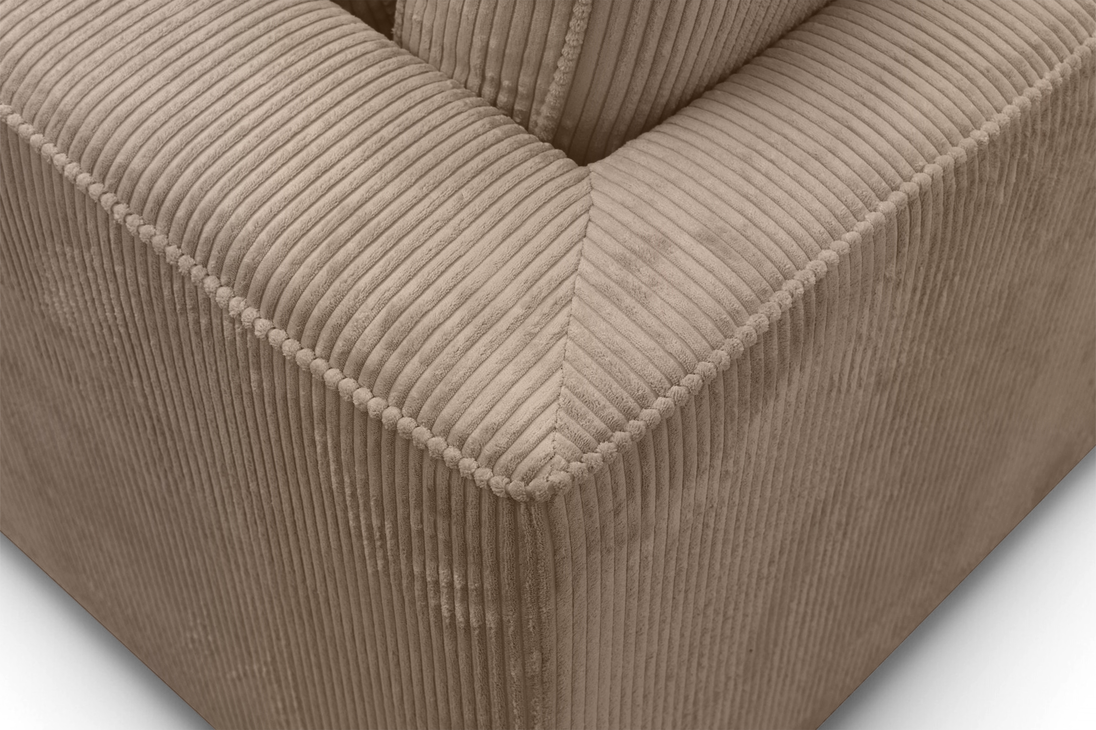 Rohová sedací souprava Larina pravá - světle hnědá Lincoln 17 Rohová sedací souprava pro obývacího pokoje Larina pravá - jasnobrazowy manšestr Lincoln 17