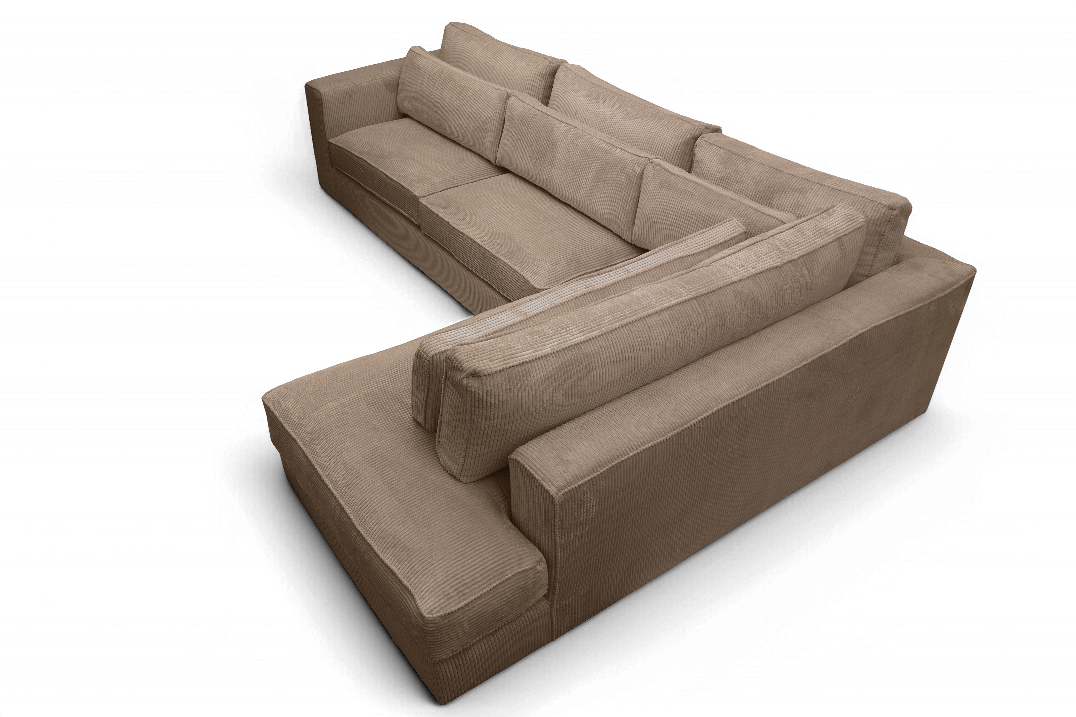 Rohová sedací souprava Larina pravá - světle hnědá Lincoln 17 Rohová sedací souprava pro obývacího pokoje Larina pravá - jasnobrazowy manšestr Lincoln 17