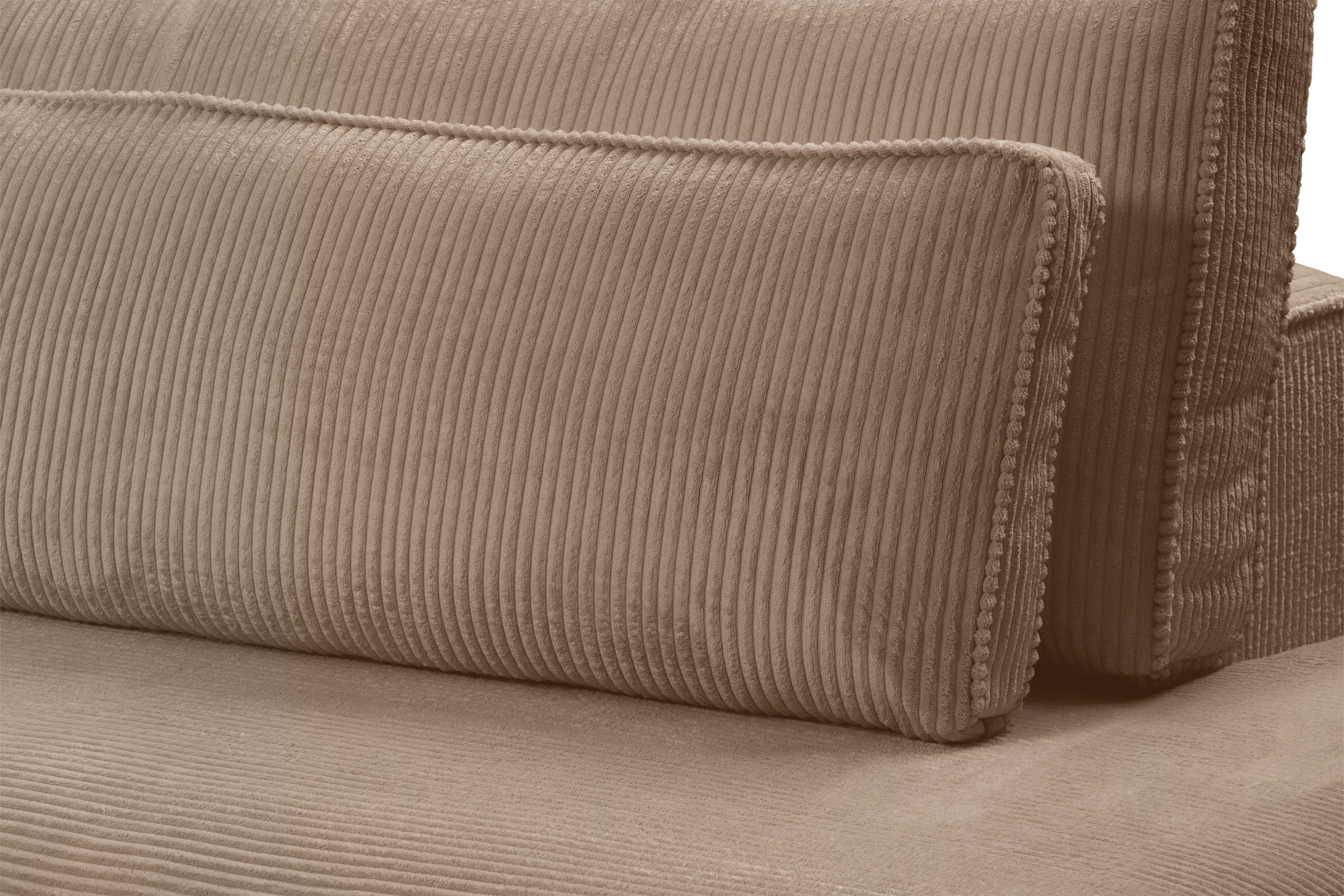 Rohová sedací souprava Larina pravá - světle hnědá Lincoln 17 Rohová sedací souprava pro obývacího pokoje Larina pravá - jasnobrazowy manšestr Lincoln 17