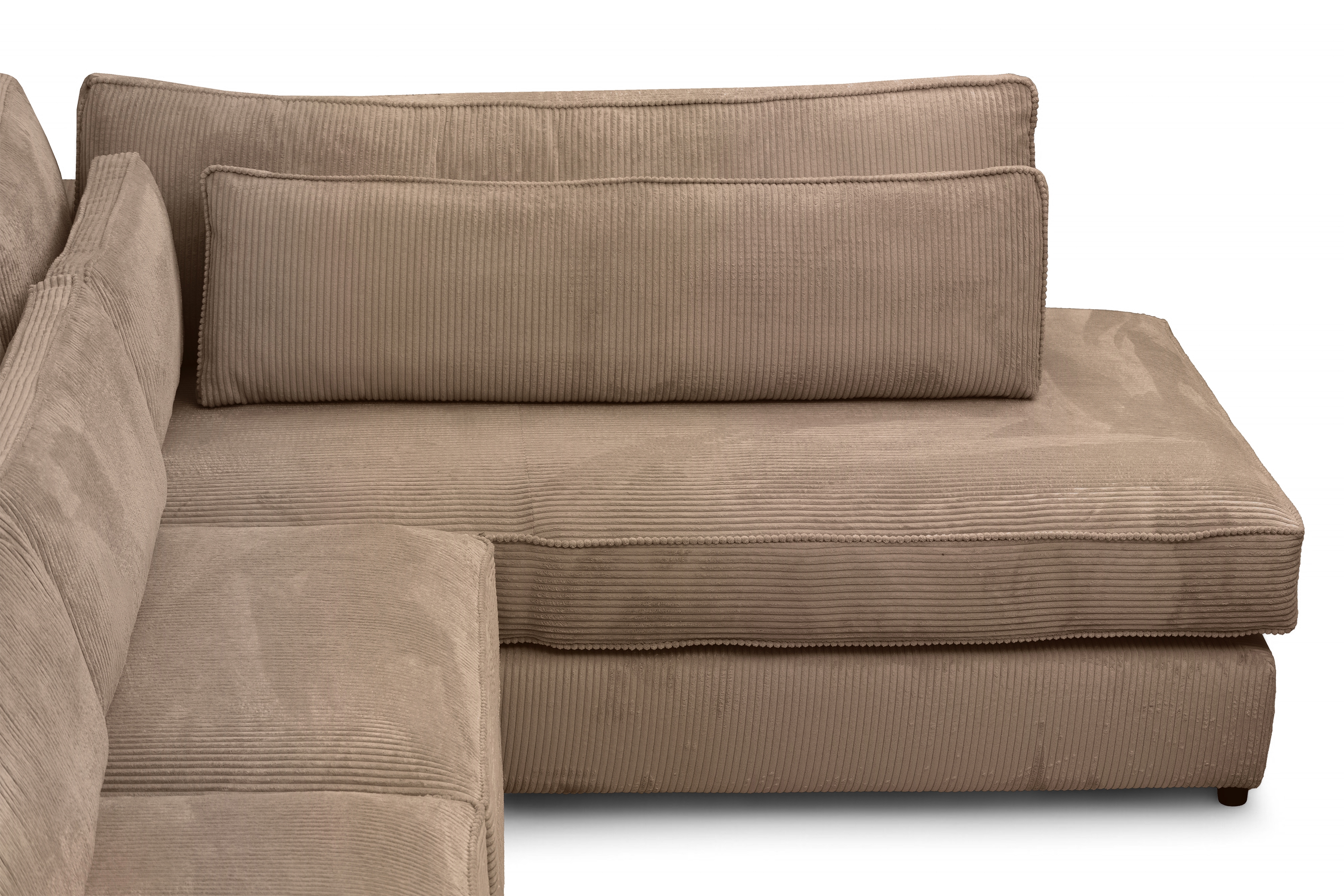 Rohová sedací souprava Larina pravá - světle hnědá Lincoln 17 Rohová sedací souprava pro obývacího pokoje Larina pravá - jasnobrazowy manšestr Lincoln 17