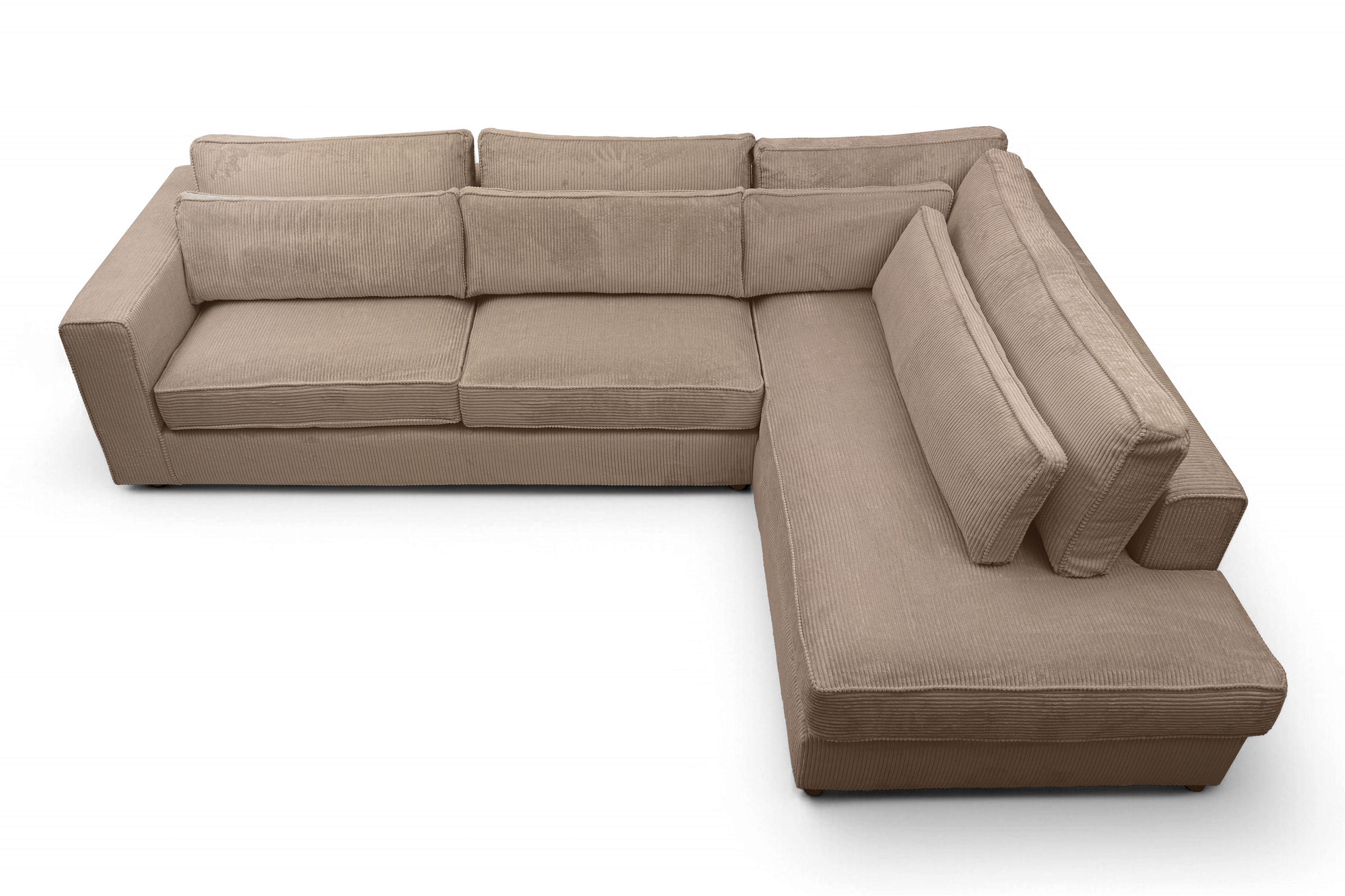 Rohová sedací souprava Larina pravá - světle hnědá Lincoln 17 Rohová sedací souprava pro obývacího pokoje Larina pravá - jasnobrazowy manšestr Lincoln 17