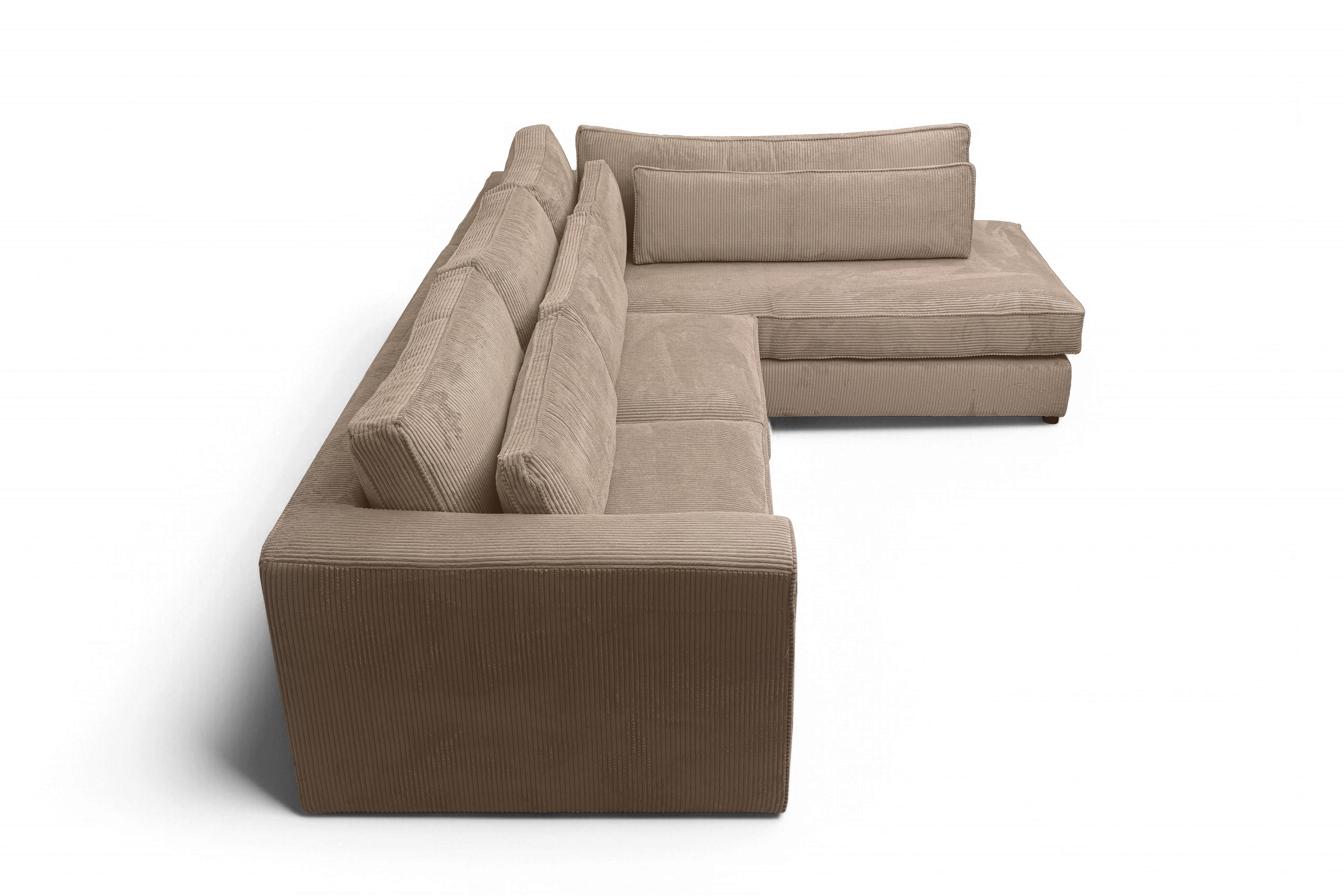 Rohová sedací souprava Larina pravá - světle hnědá Lincoln 17 Rohová sedací souprava pro obývacího pokoje Larina pravá - jasnobrazowy manšestr Lincoln 17