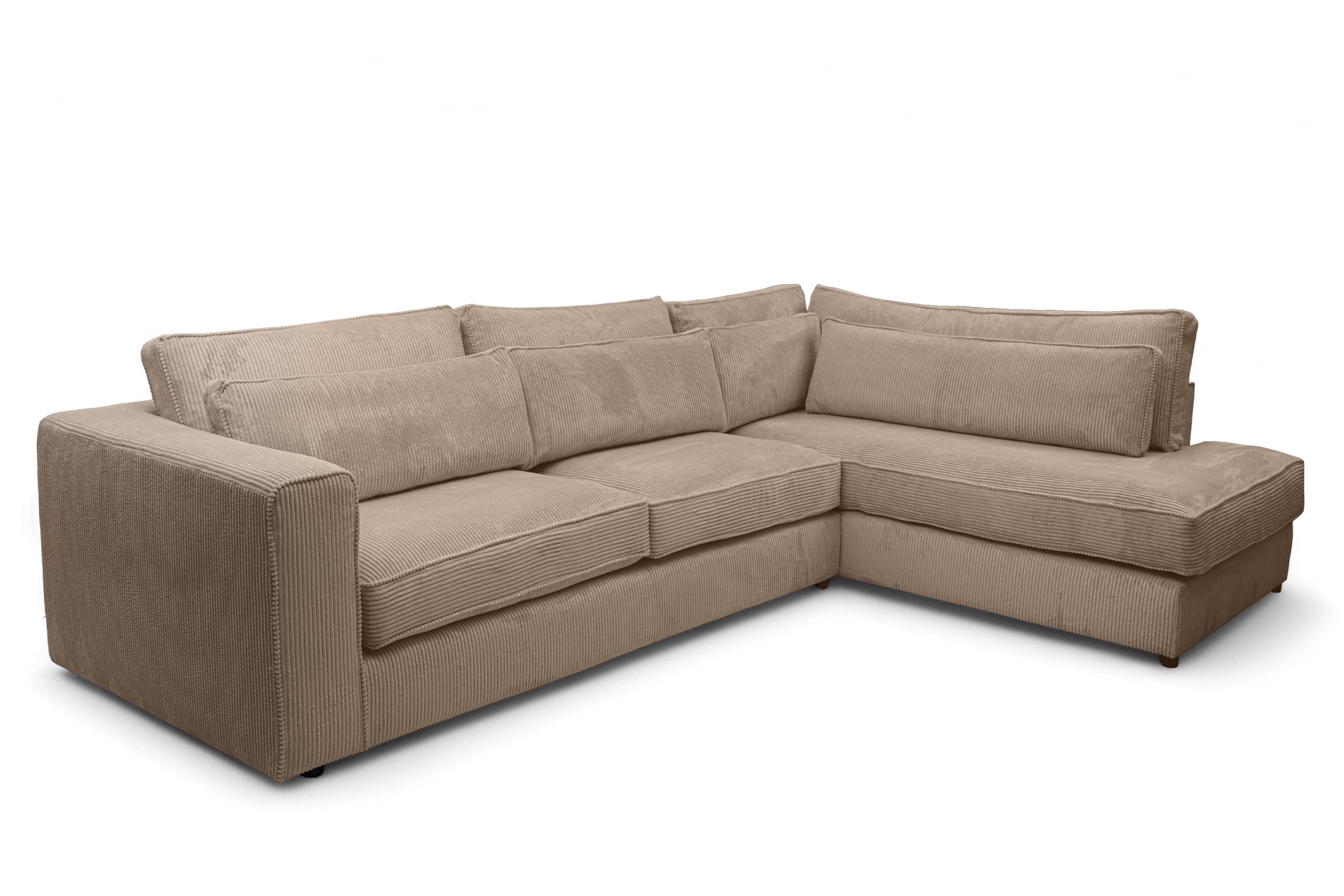 Rohová sedací souprava Larina pravá - světle hnědá Lincoln 17 Rohová sedací souprava pro obývacího pokoje Larina pravá - jasnobrazowy manšestr Lincoln 17