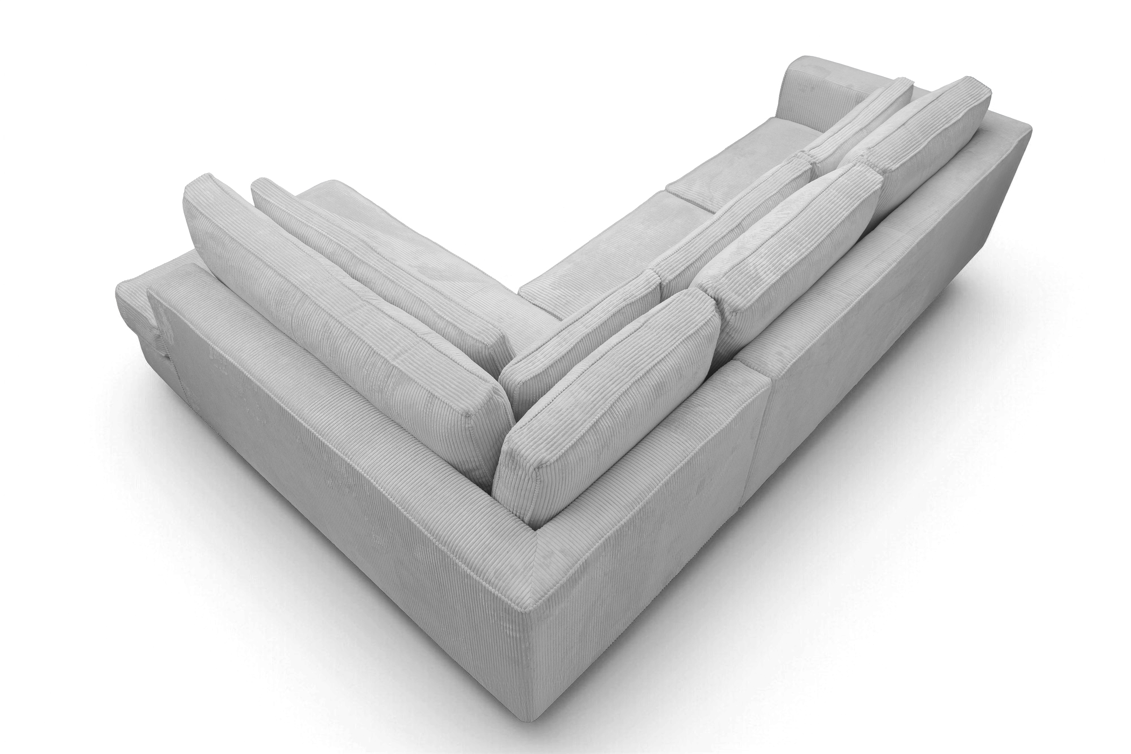 Rohová sedací souprava Larina pravá - šedá Lincoln 86 Rohová sedací souprava pro obývacího pokoje Larina pravá - šedá manšestr Lincoln 86